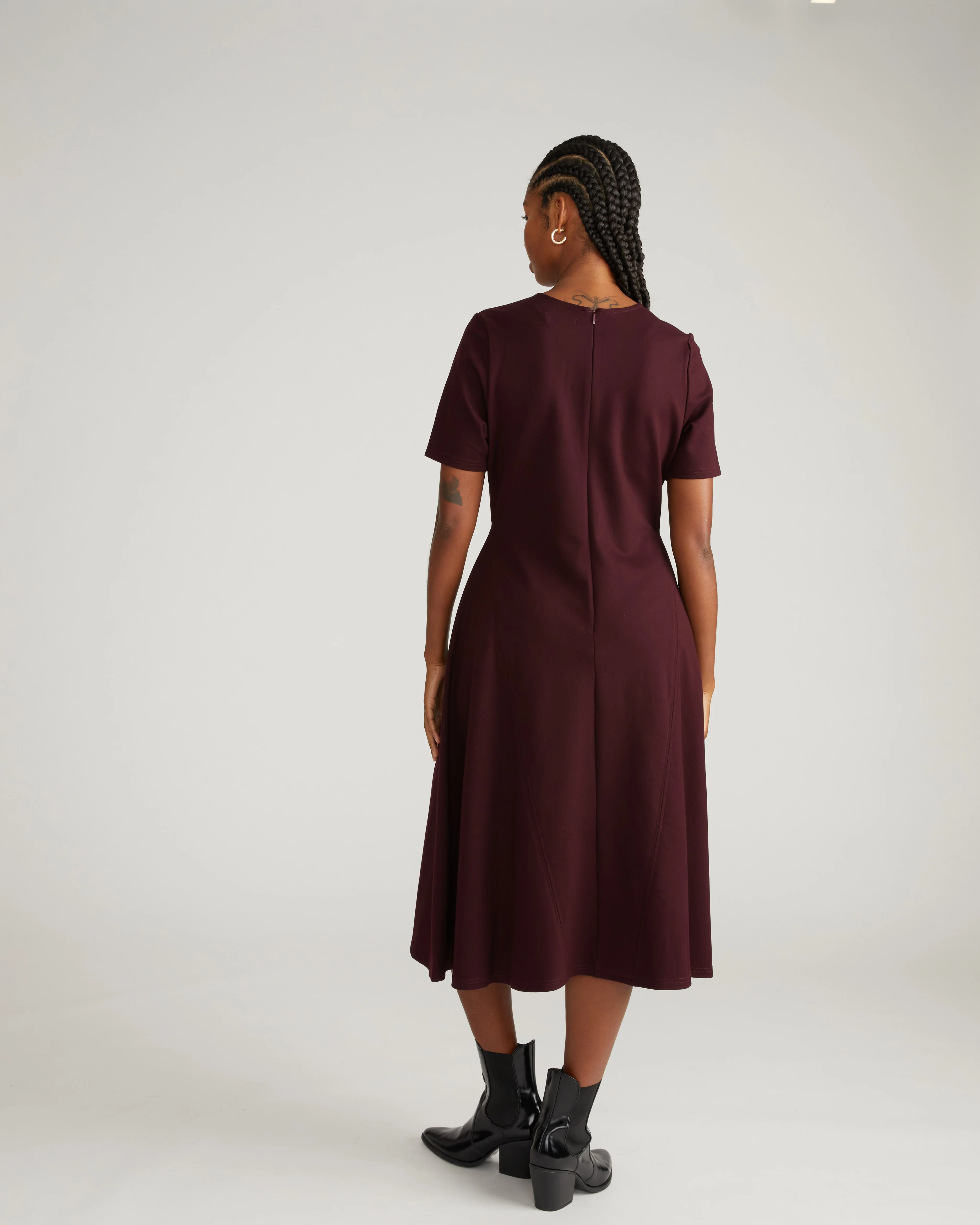 Saskia Ponte Dress - Black Cherry - Image 5