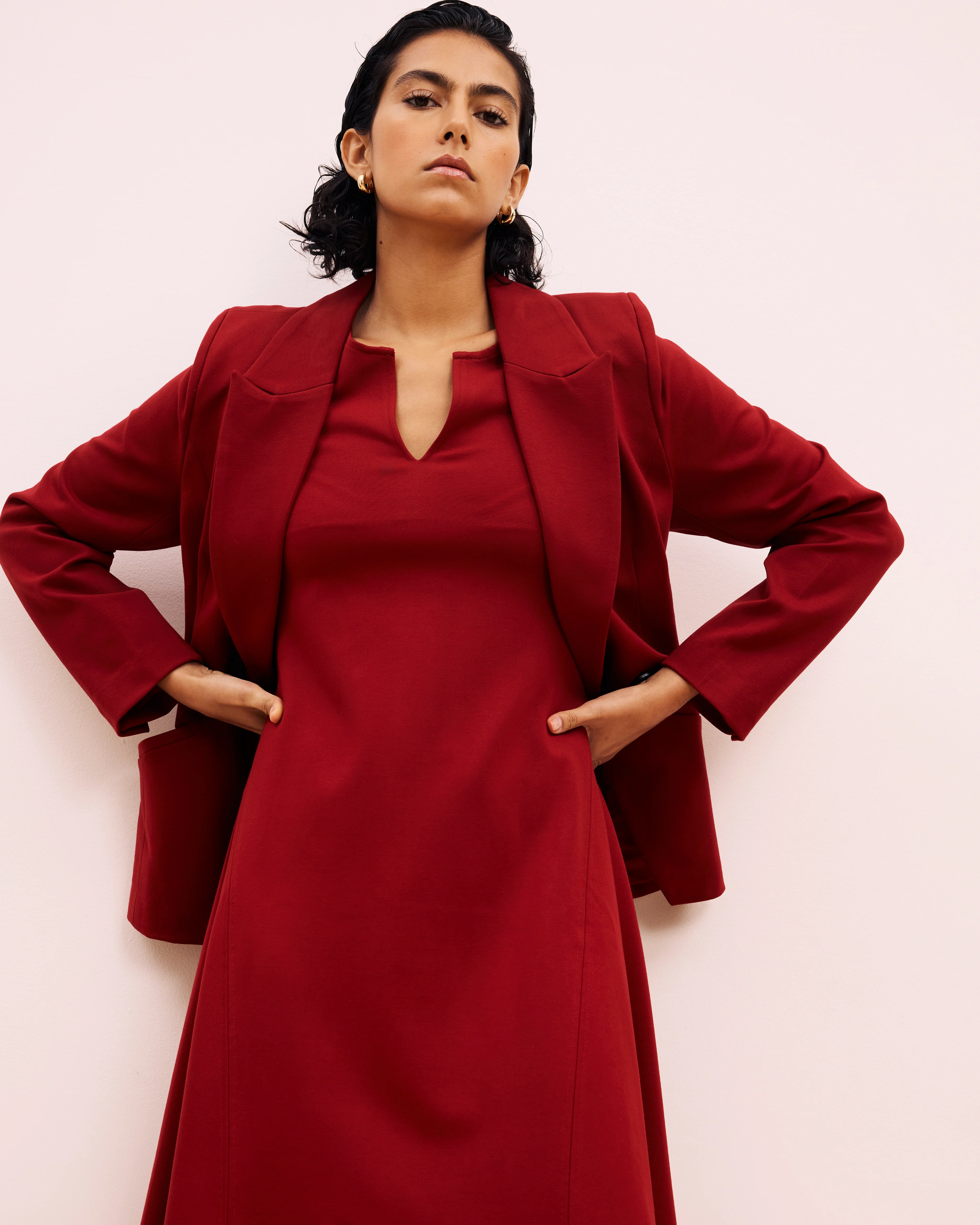 Saskia Ponte Dress - Garnet - Image 3
