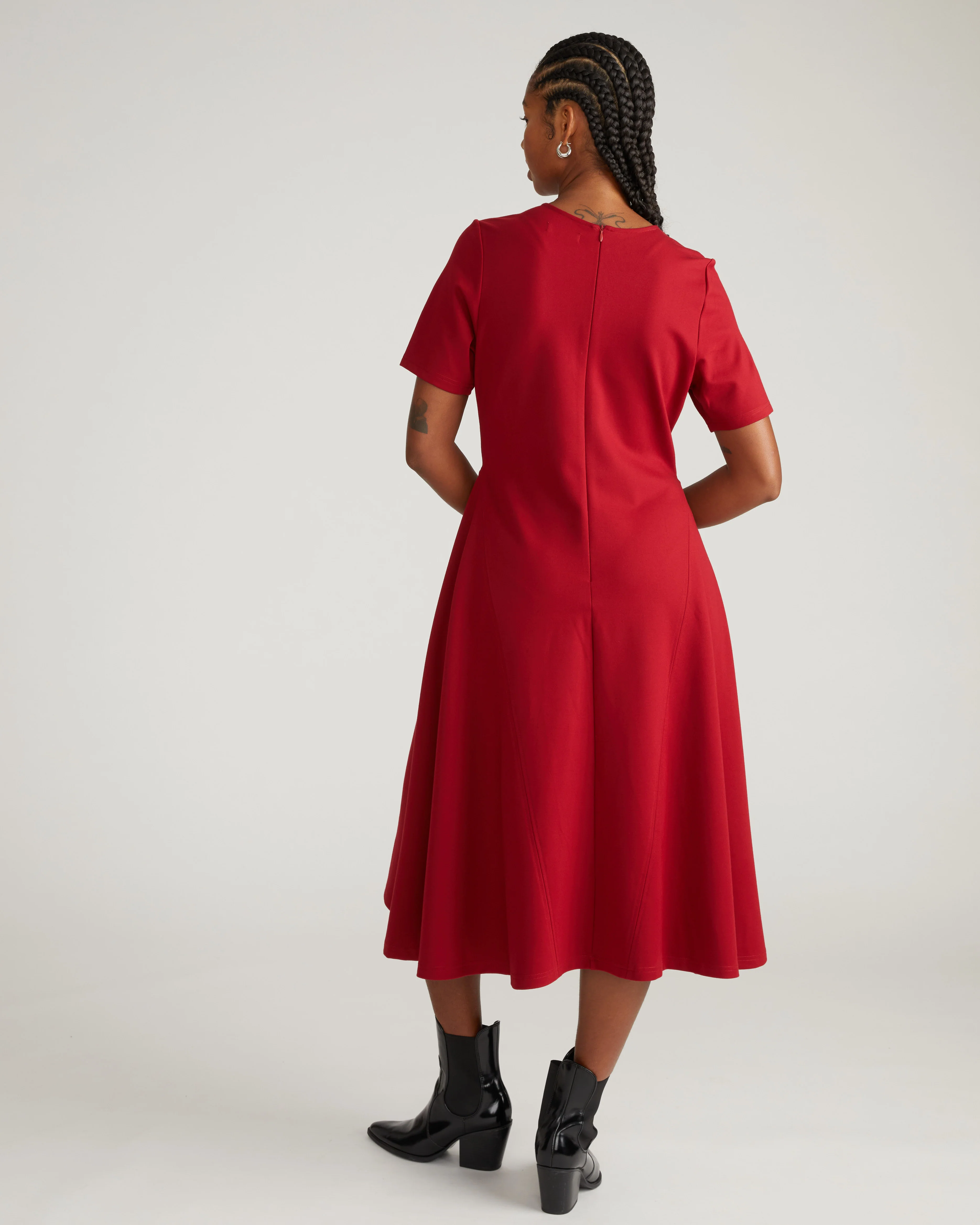 Saskia Ponte Dress - Garnet - Image 7