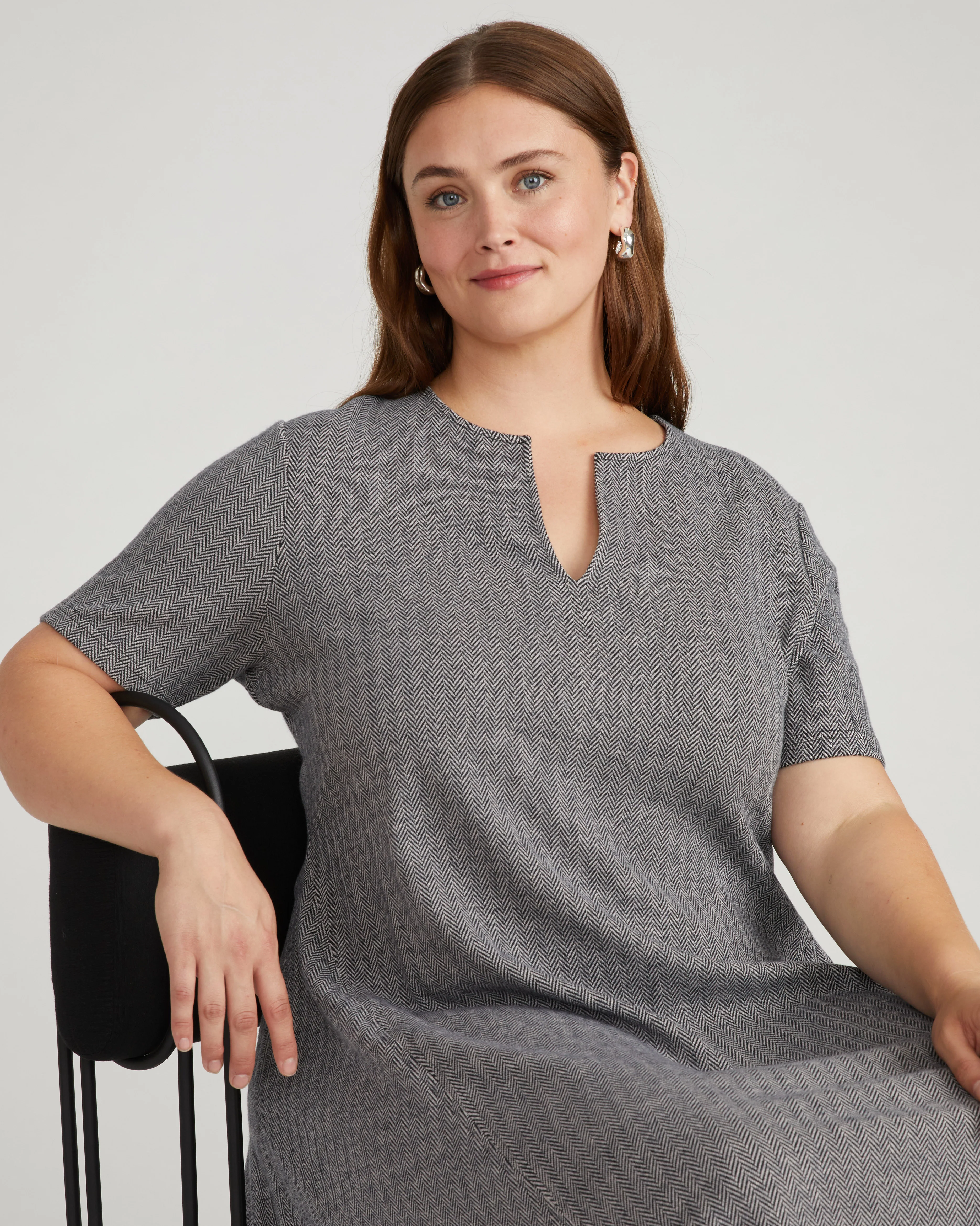 Saskia Ponte Dress - Herringbone Tweed - Image 7