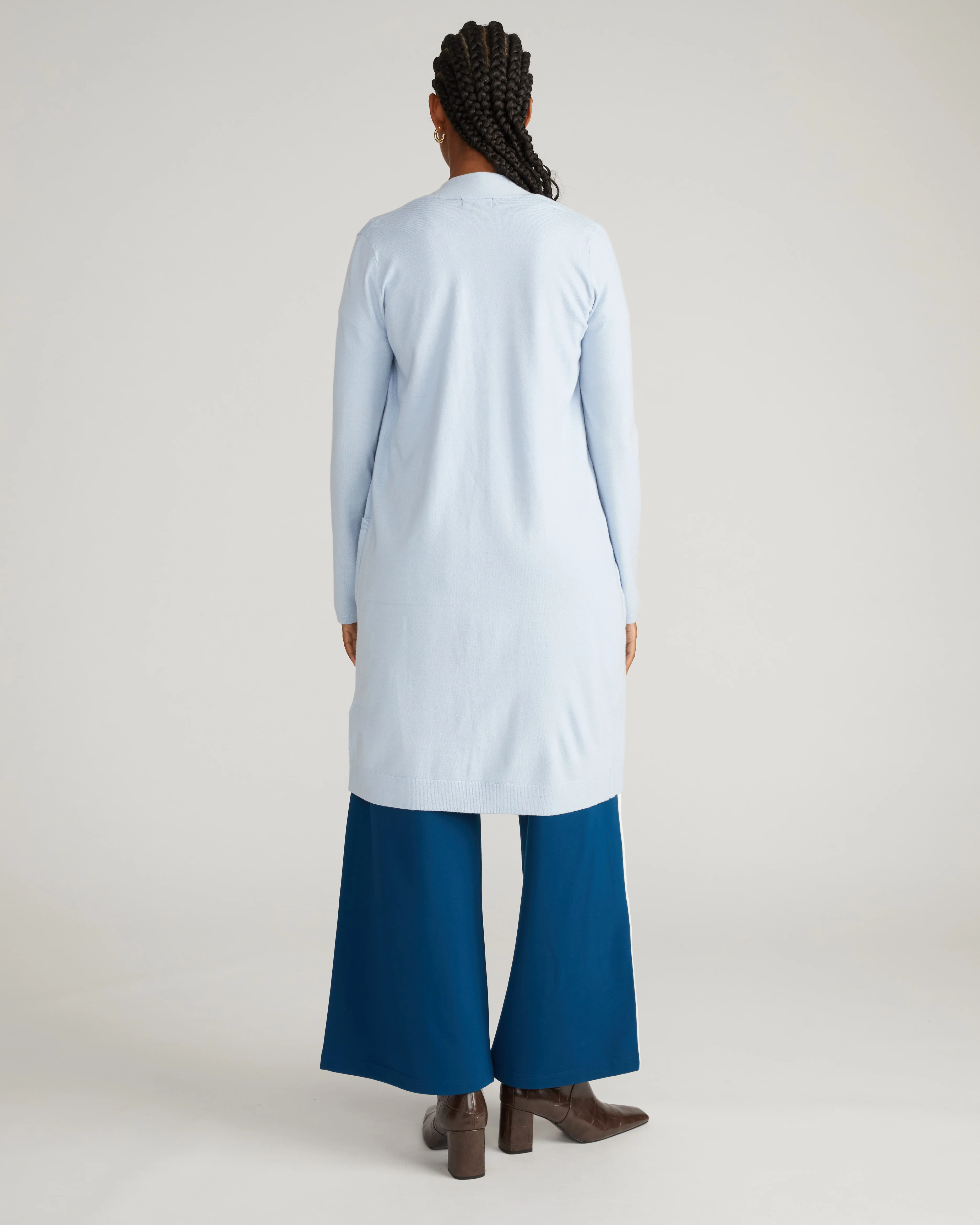 Savvy Double Knit Duster - Silver Blue - Image 3