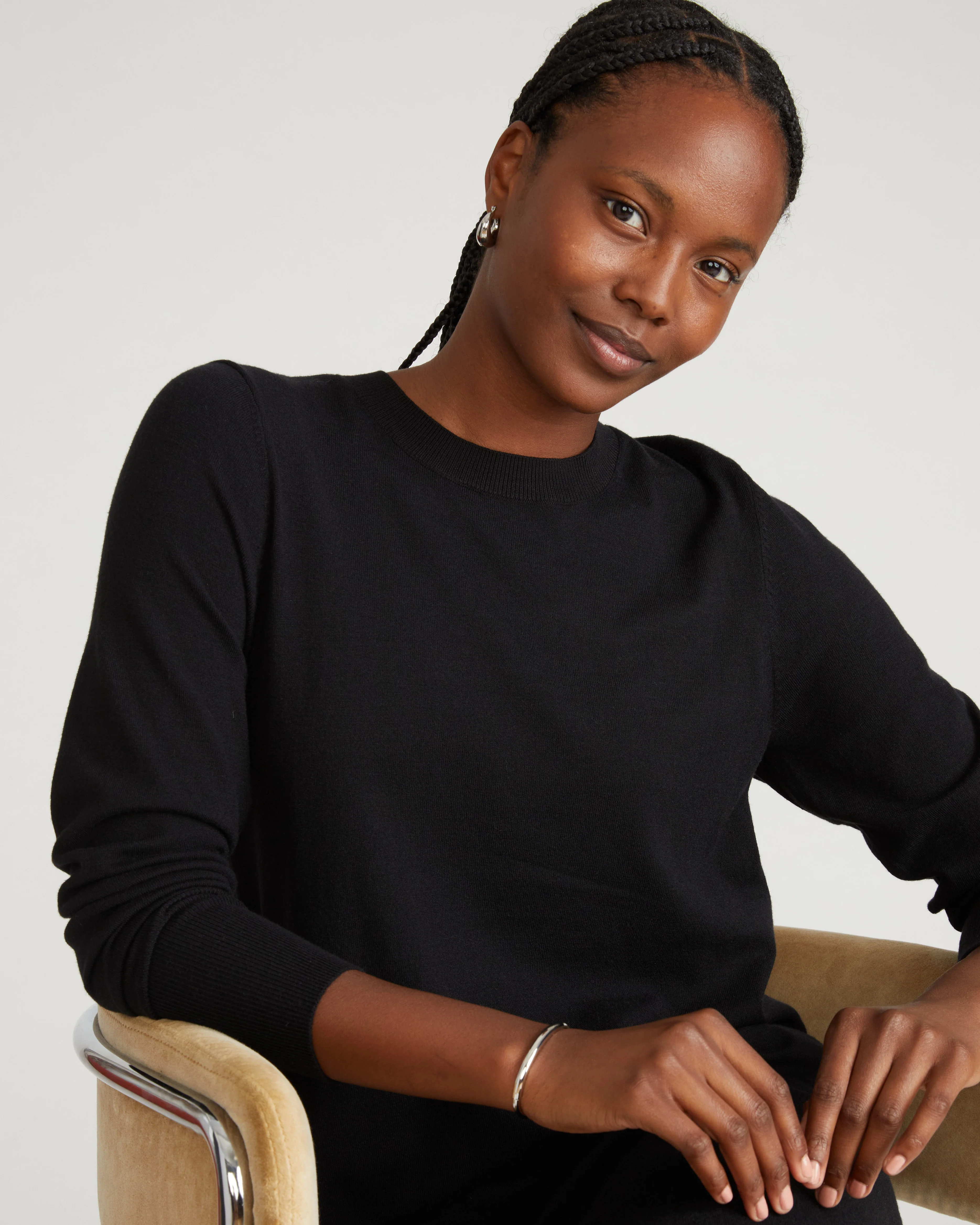 Savvy Fine Knit Everyday Sweater Dress - Black - Image 2