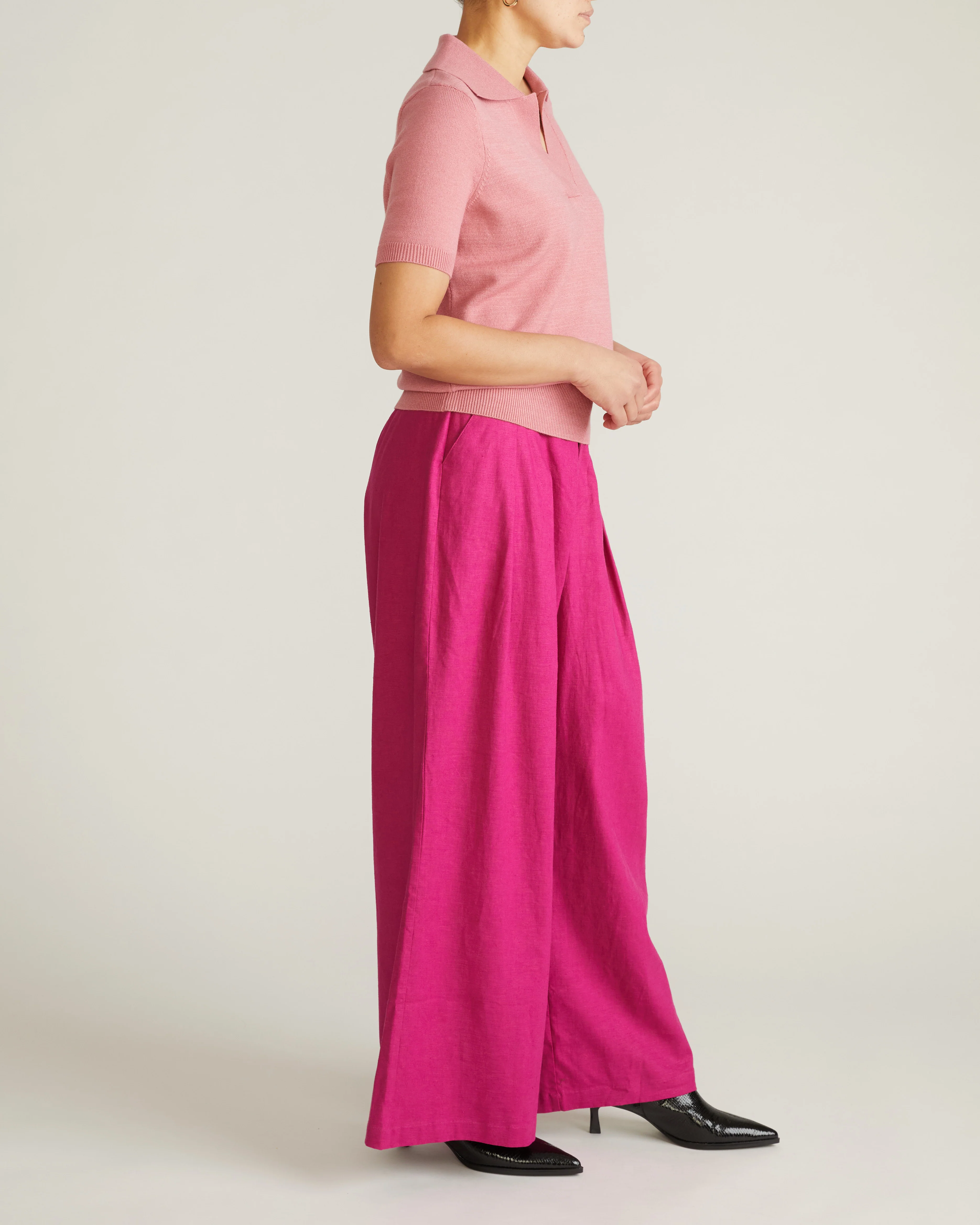 Savvy Fine Knit Short Sleeve Polo Sweater - Virginia Rose - Image 4
