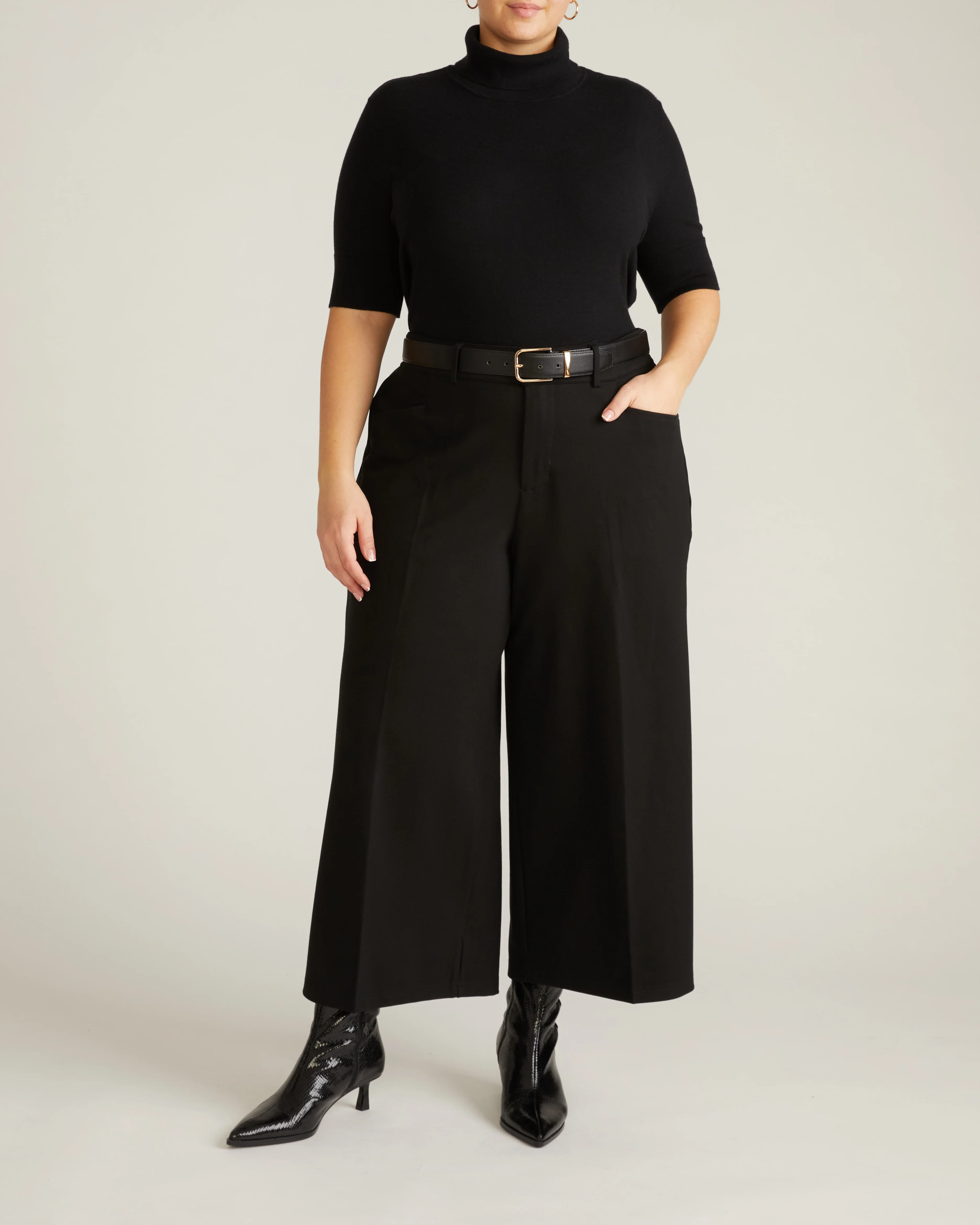 Savvy Fine Knit Turtleneck Sweater Top - Black - Image 5