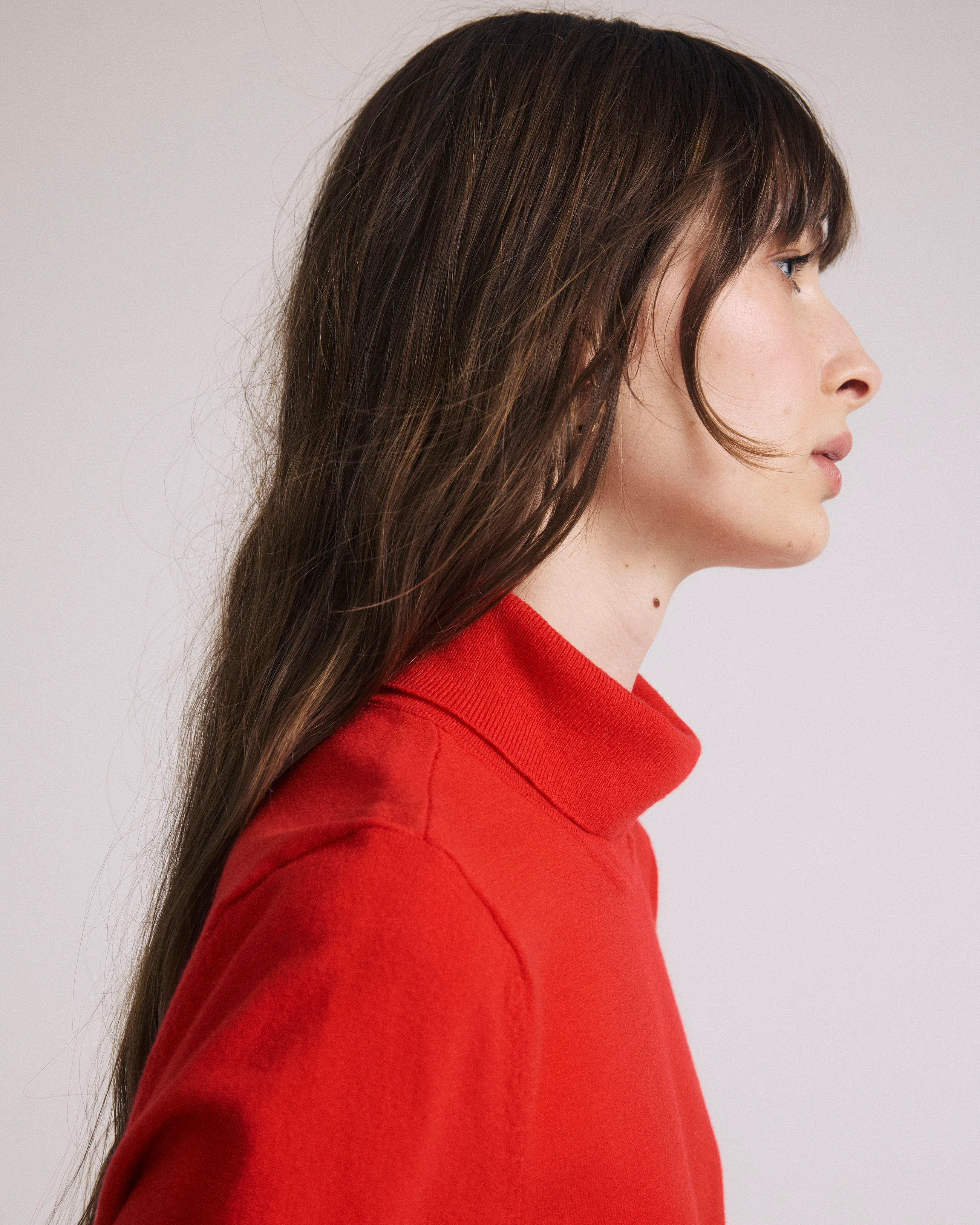 Savvy Fine Knit Turtleneck Sweater Top - Lipstick - Image 2