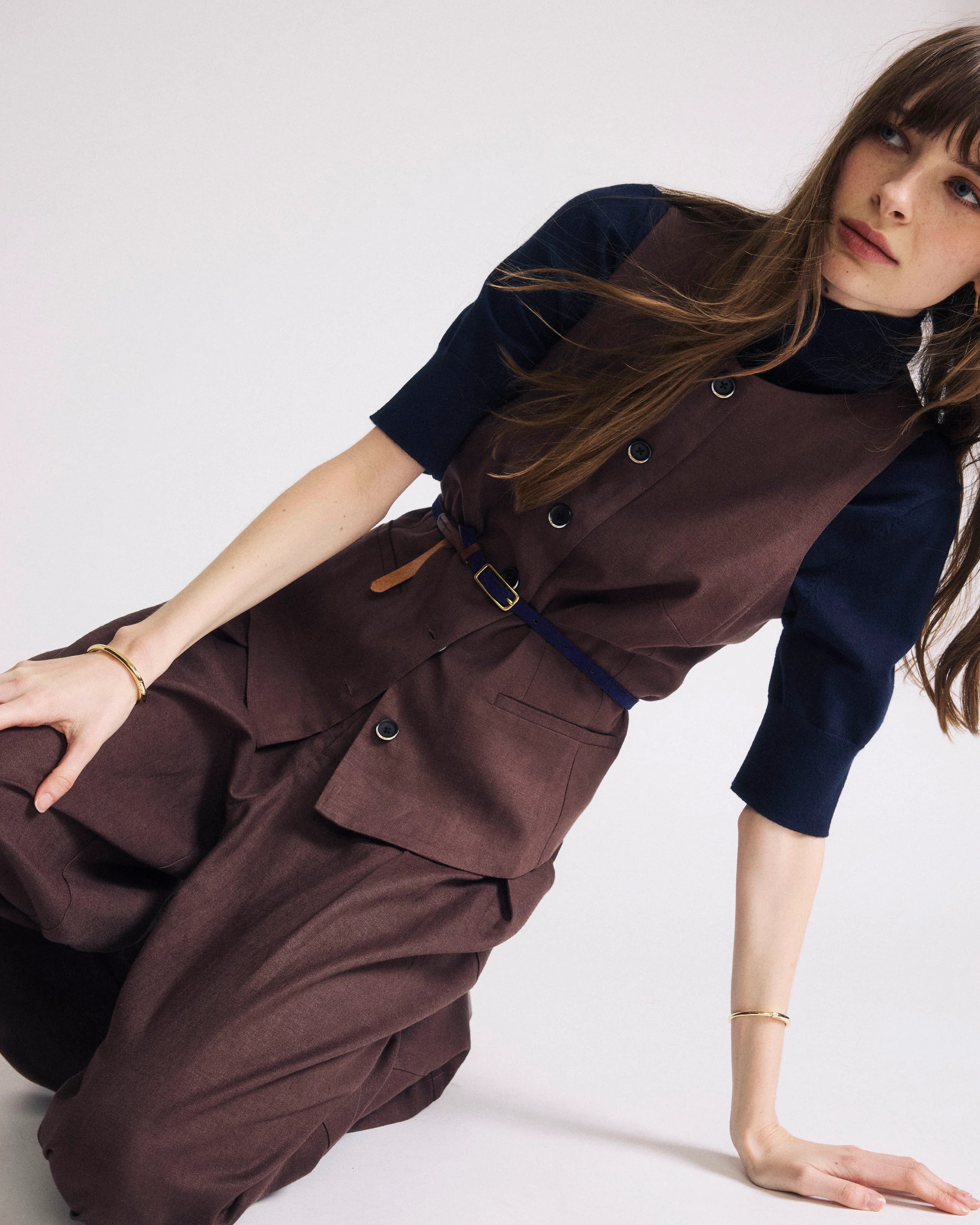 Savvy Fine Knit Turtleneck Sweater Top - Navy - Image 3