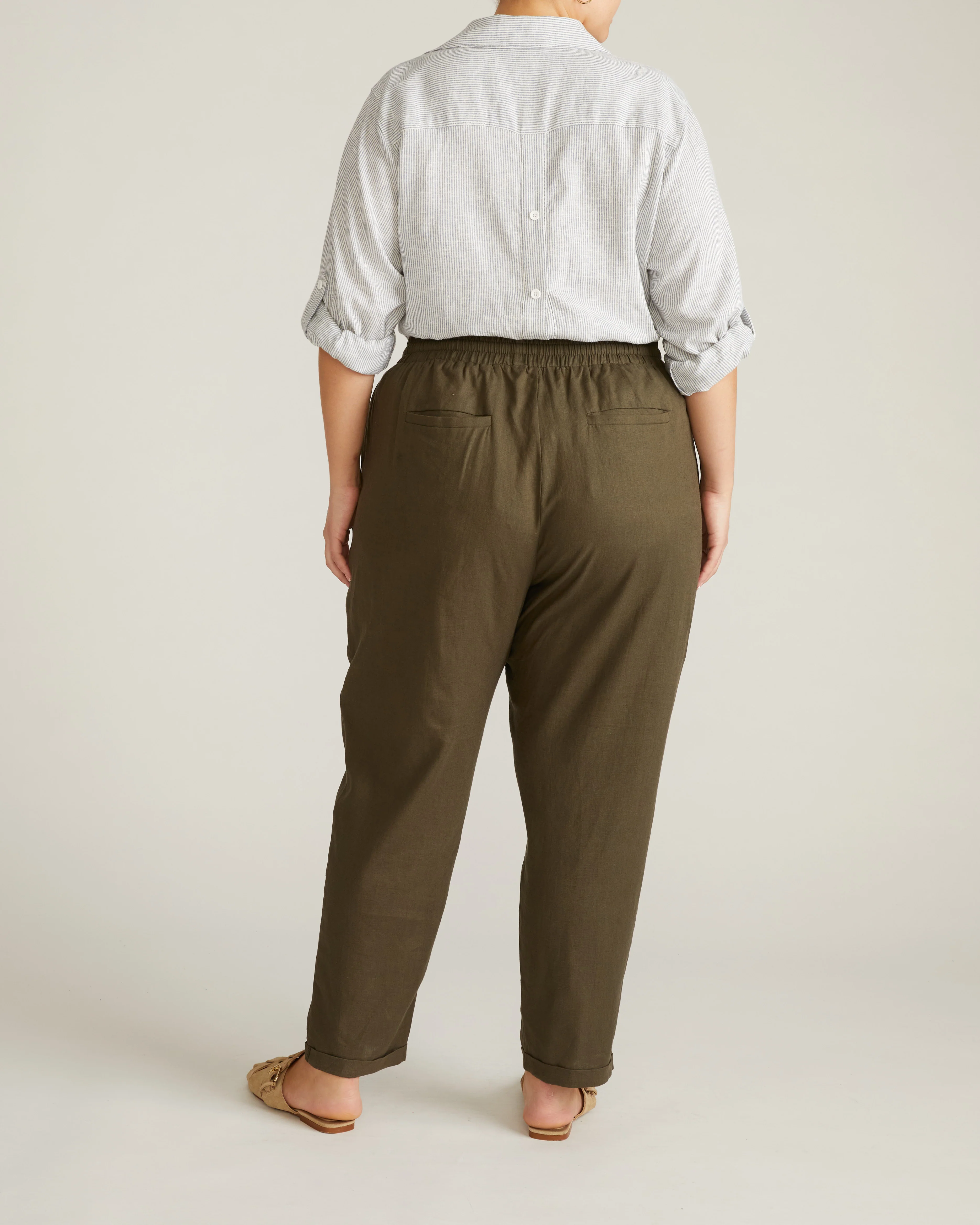 Sayville Linen Drawstring Pant - Camo - Image 4