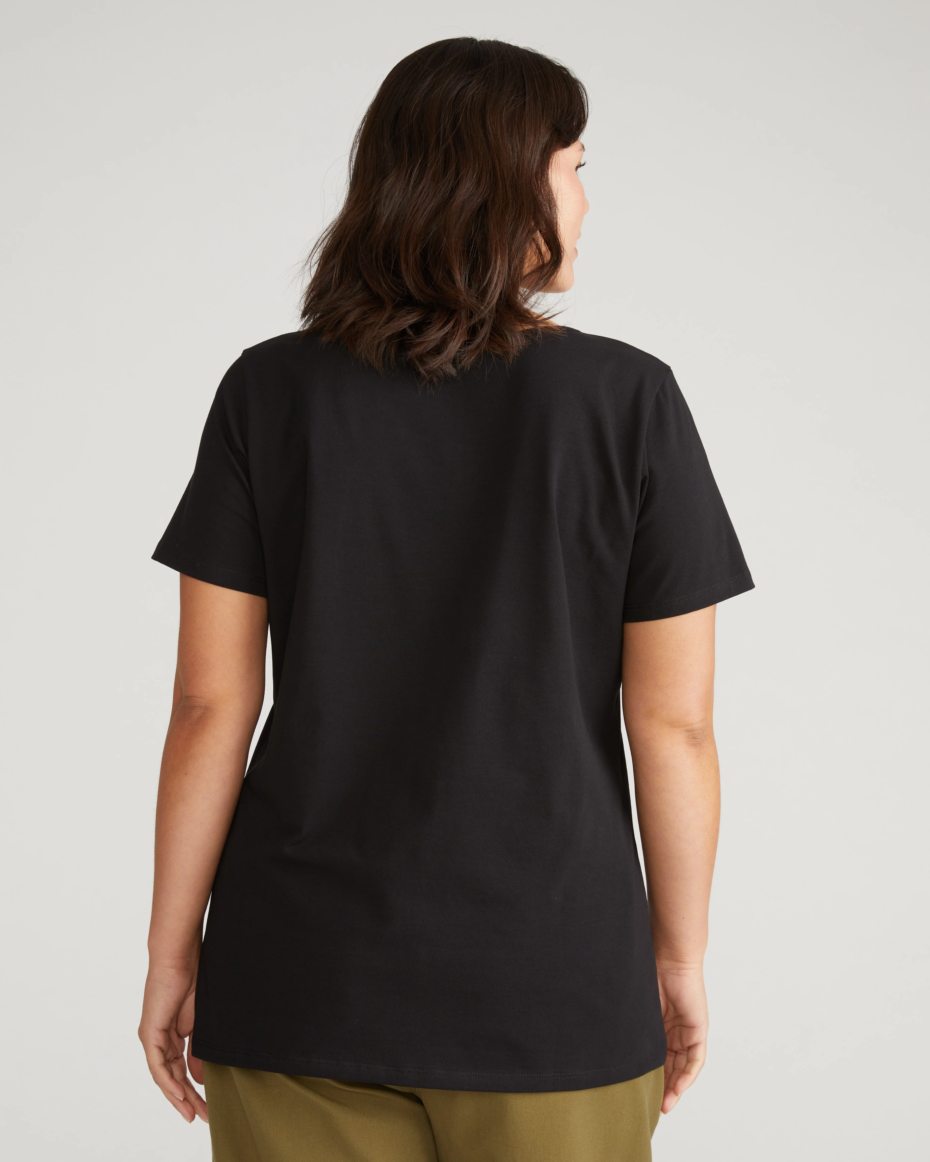 Scoop Neck Tee - Black - Image 3