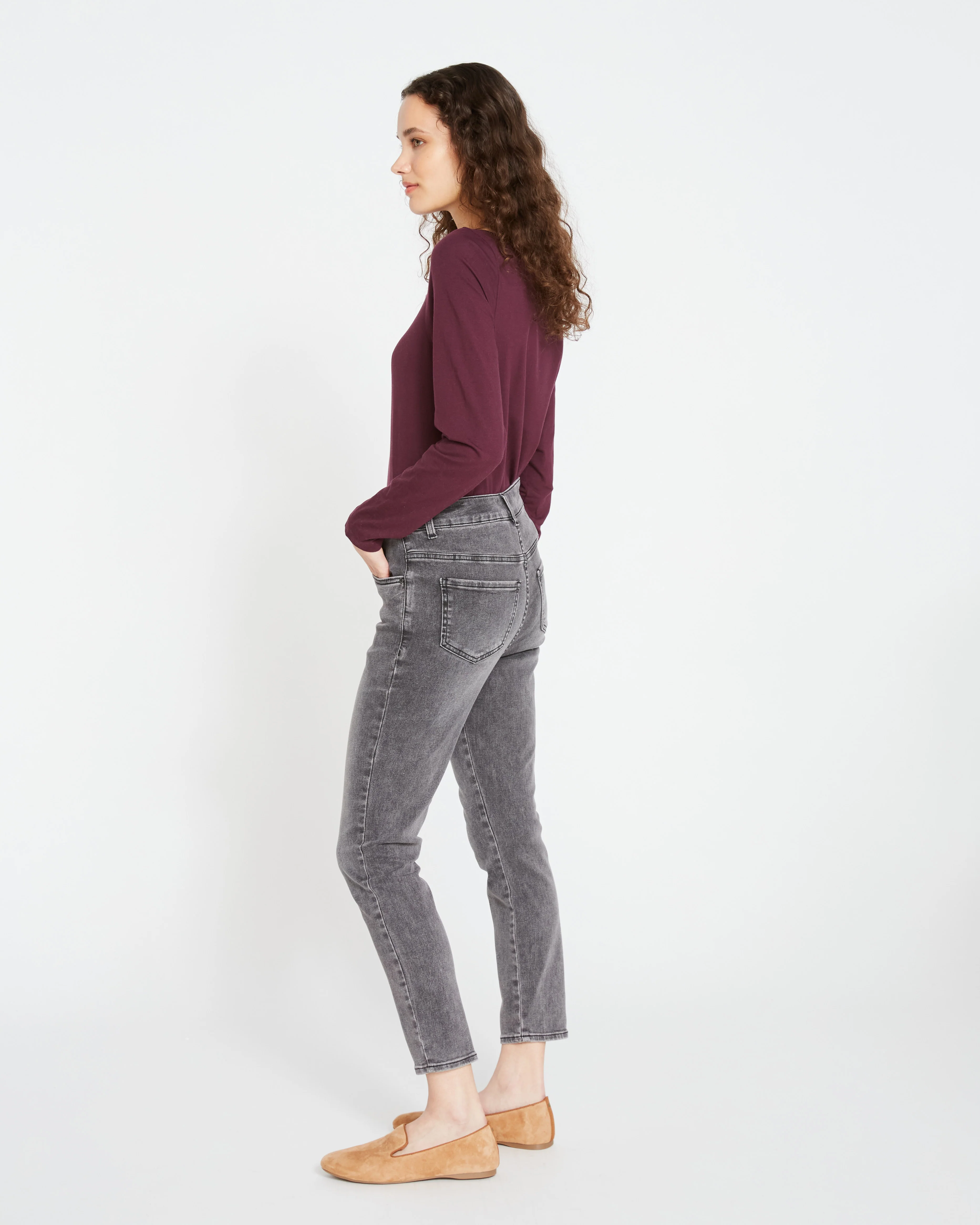 Seine High Rise Skinny Jeans 27 Inch - Distressed Black - Image 4