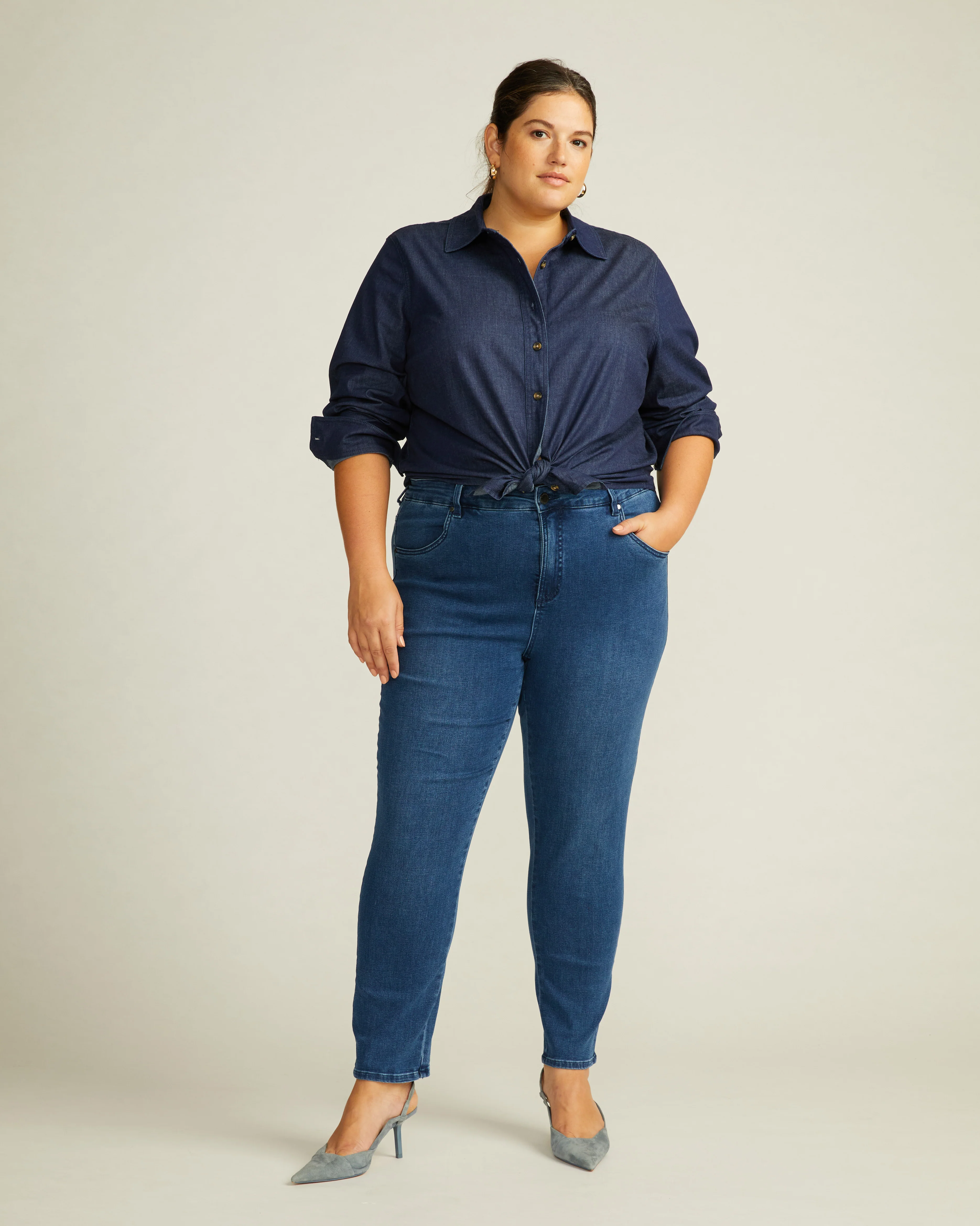 Seine High Rise Skinny Jeans 27 Inch - Odeon Blue - Image 2