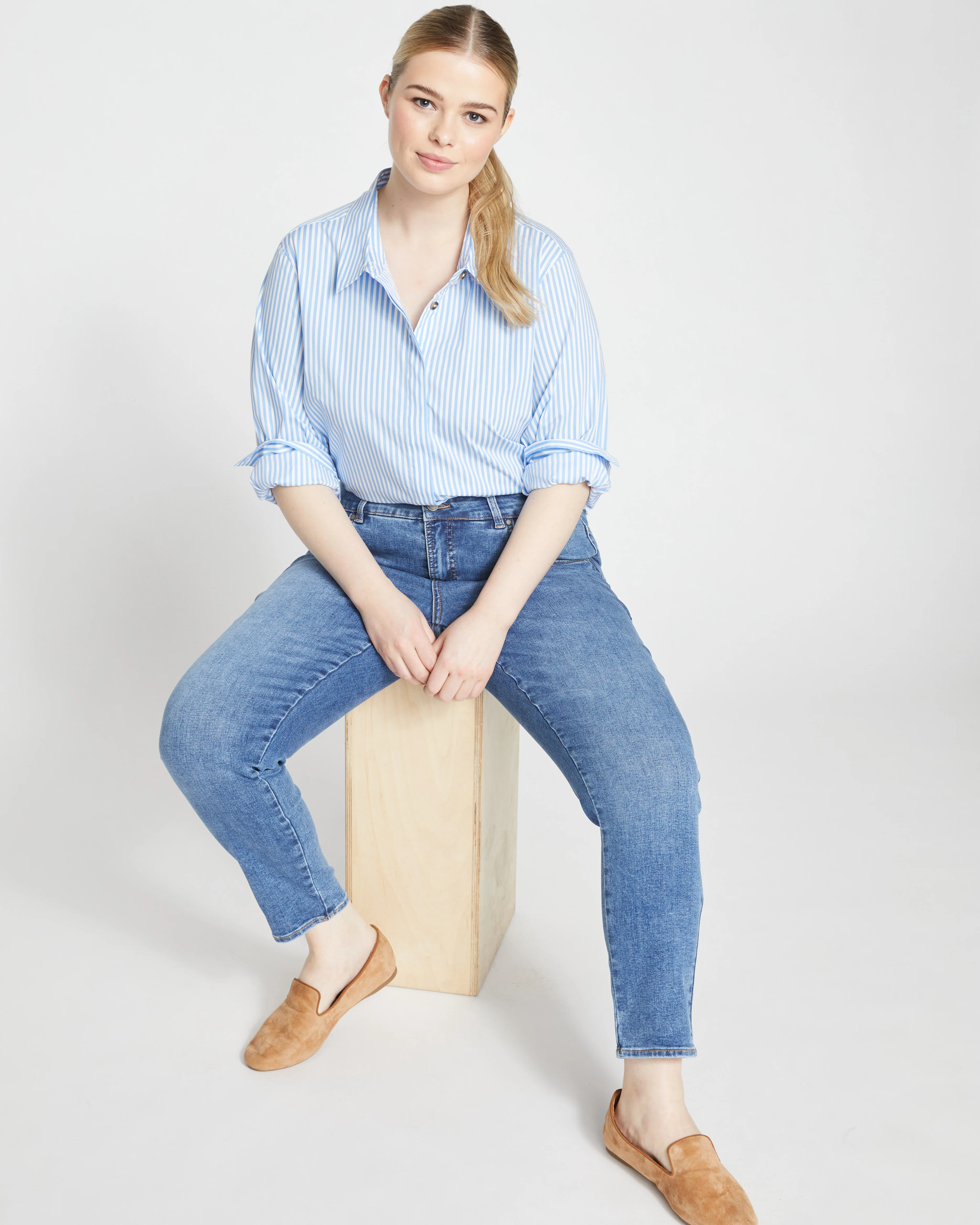 Seine High Rise Skinny Jeans 27 Inch - Vintage Indigo - Image 2