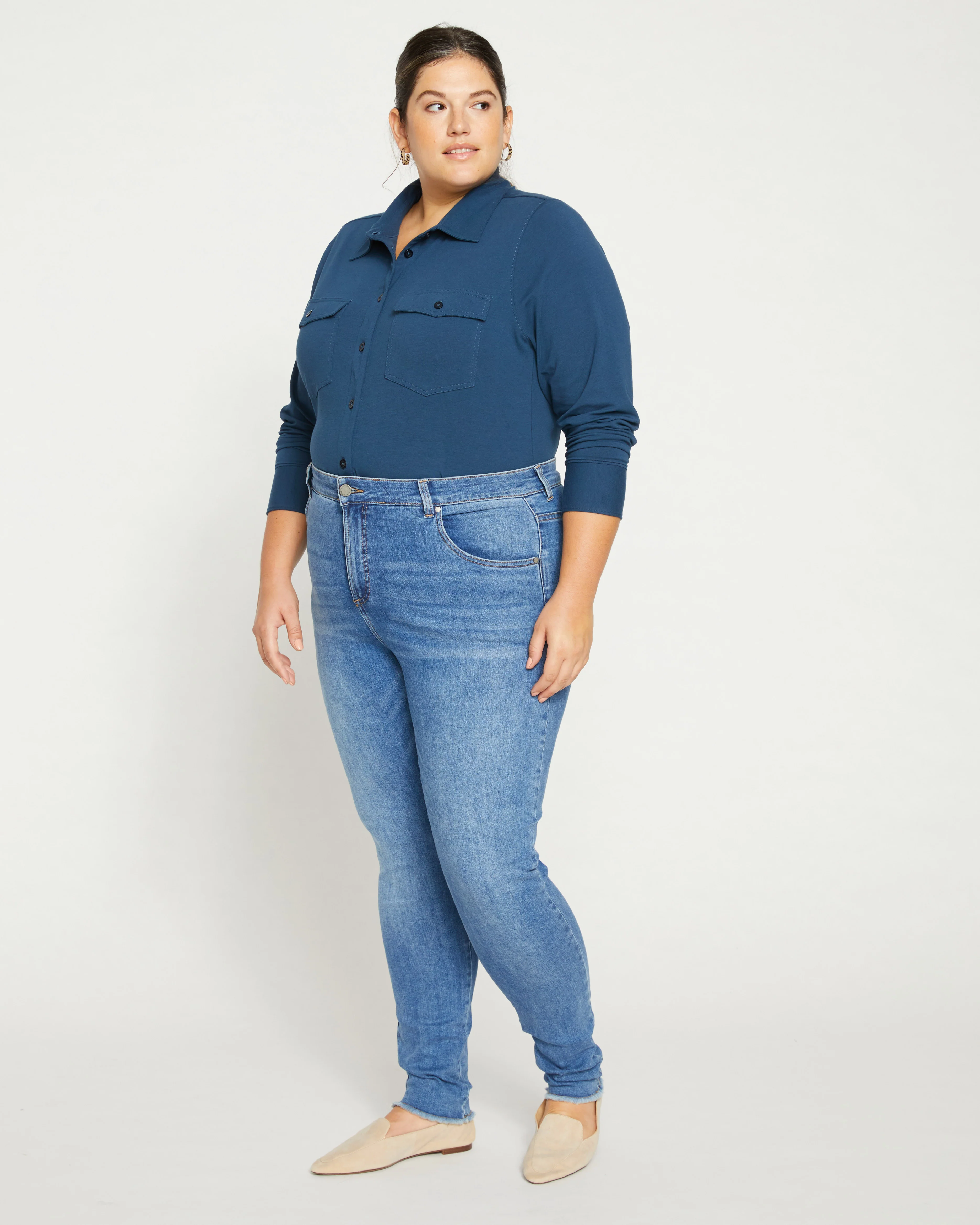 Seine High Rise Skinny Jeans 30 Inch - Bright Indigo - Image 3