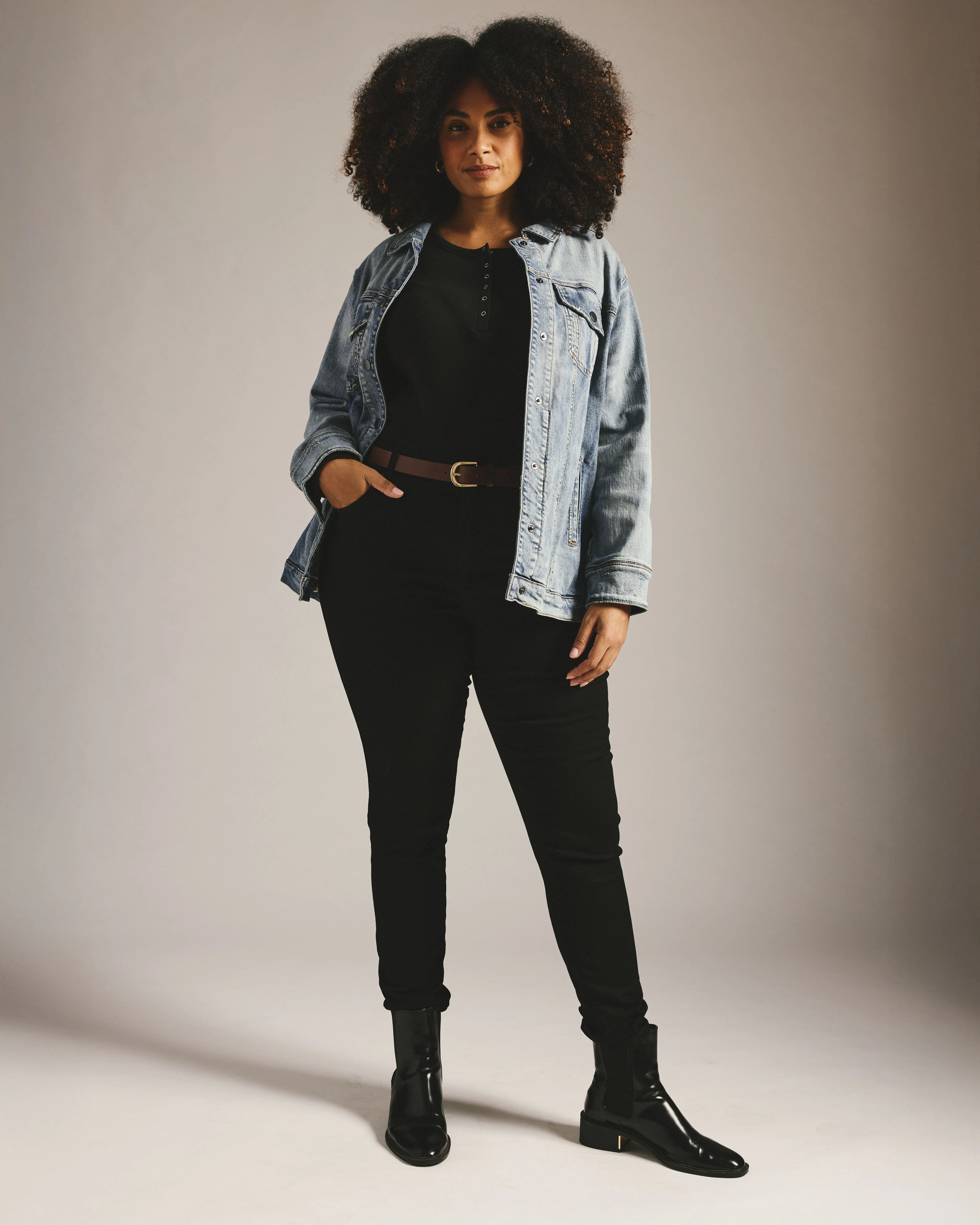 Seine High Rise Skinny Jeans 30 Inch - Jet Black - Image 2