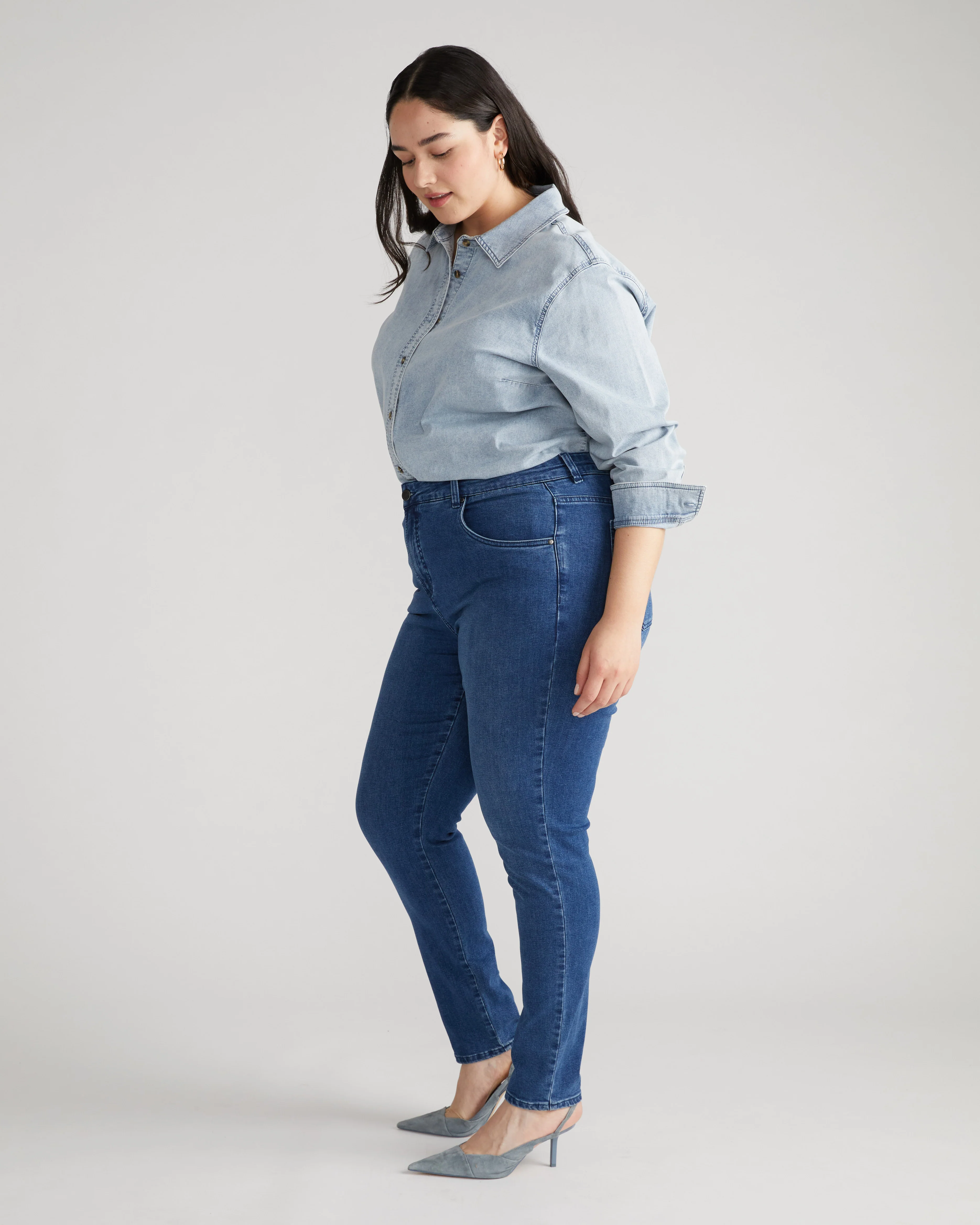 Seine High Rise Skinny Jeans 30 Inch - True Blue - Image 5