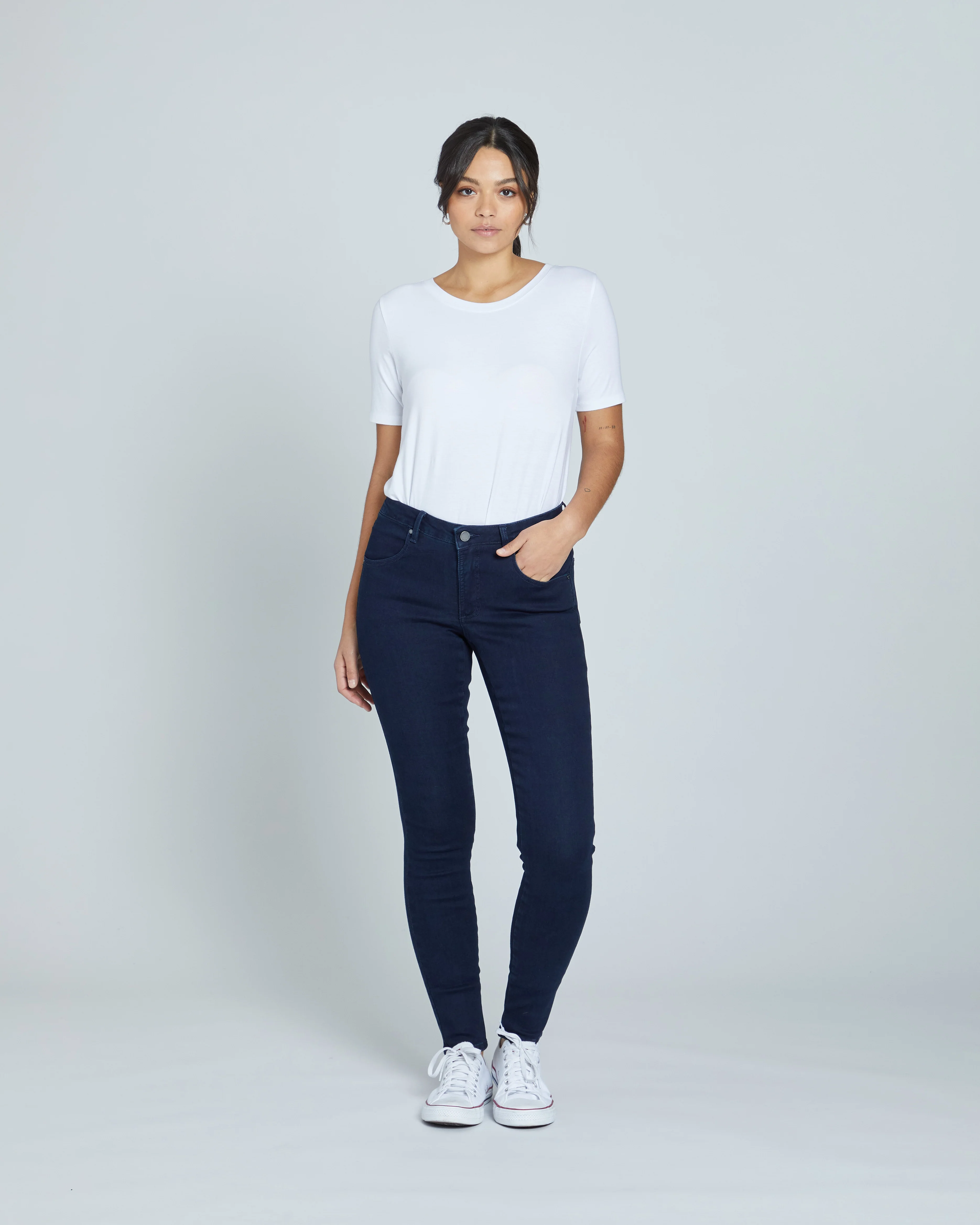 Seine High Rise Skinny Jeans 32 Inch - Dark Indigo - Image 3