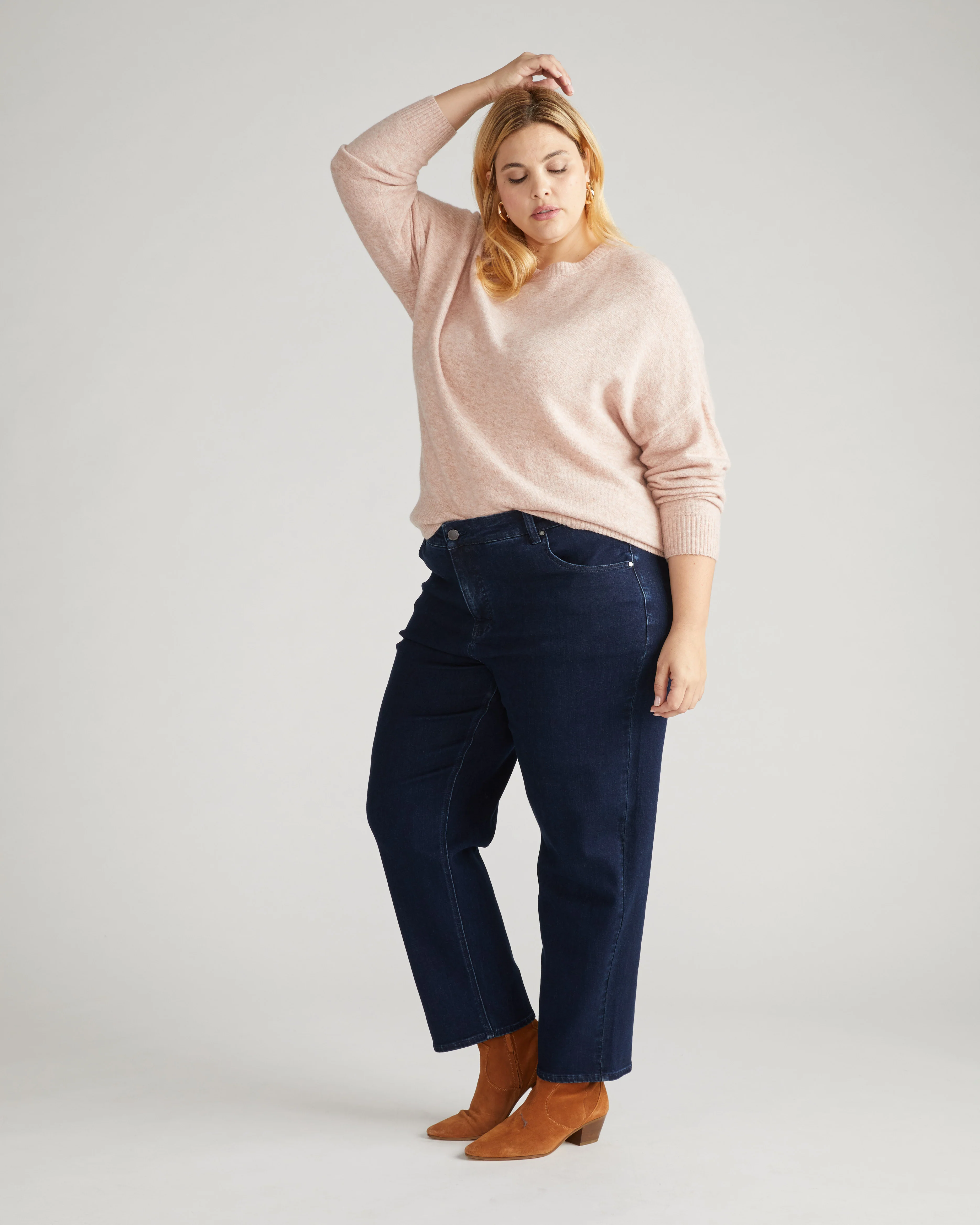 Seine High Rise Straight Leg Jean 29 Inch - Dark Indigo - Image 2