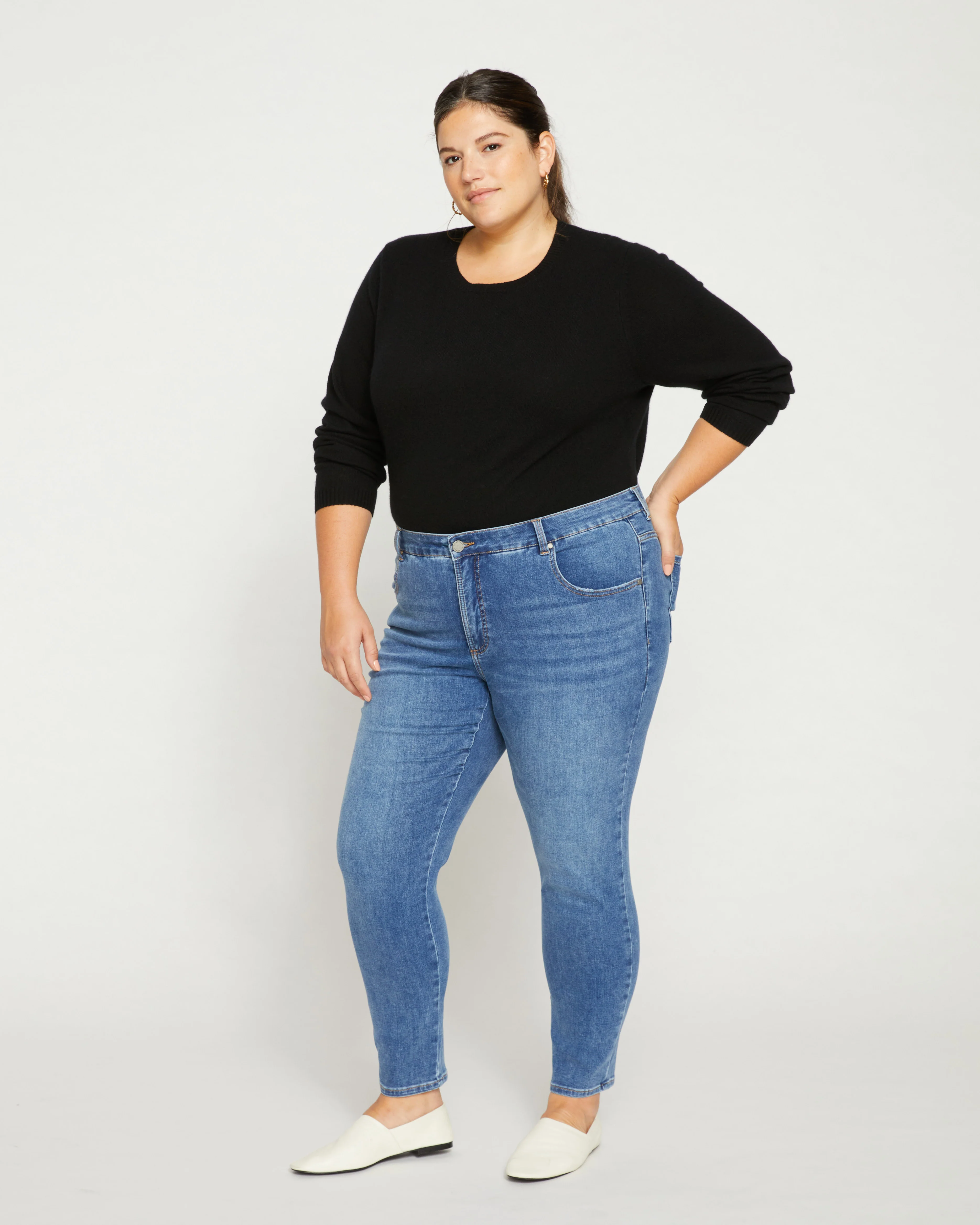 Seine Mid Rise Skinny Jeans 27 Inch - Vintage Indigo - Image 3