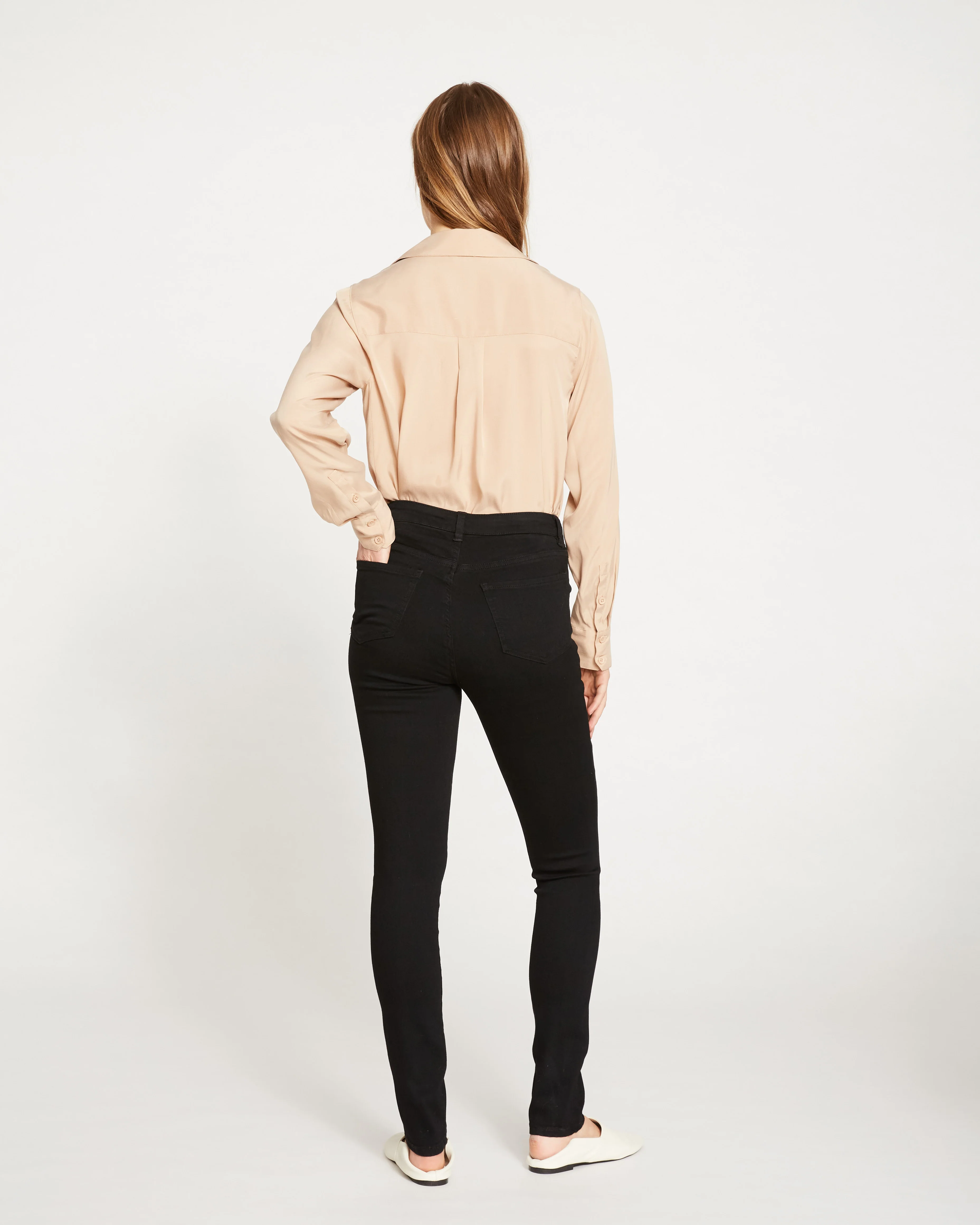 Seine Mid Rise Skinny Jeans 32 Inch - Black - Image 5