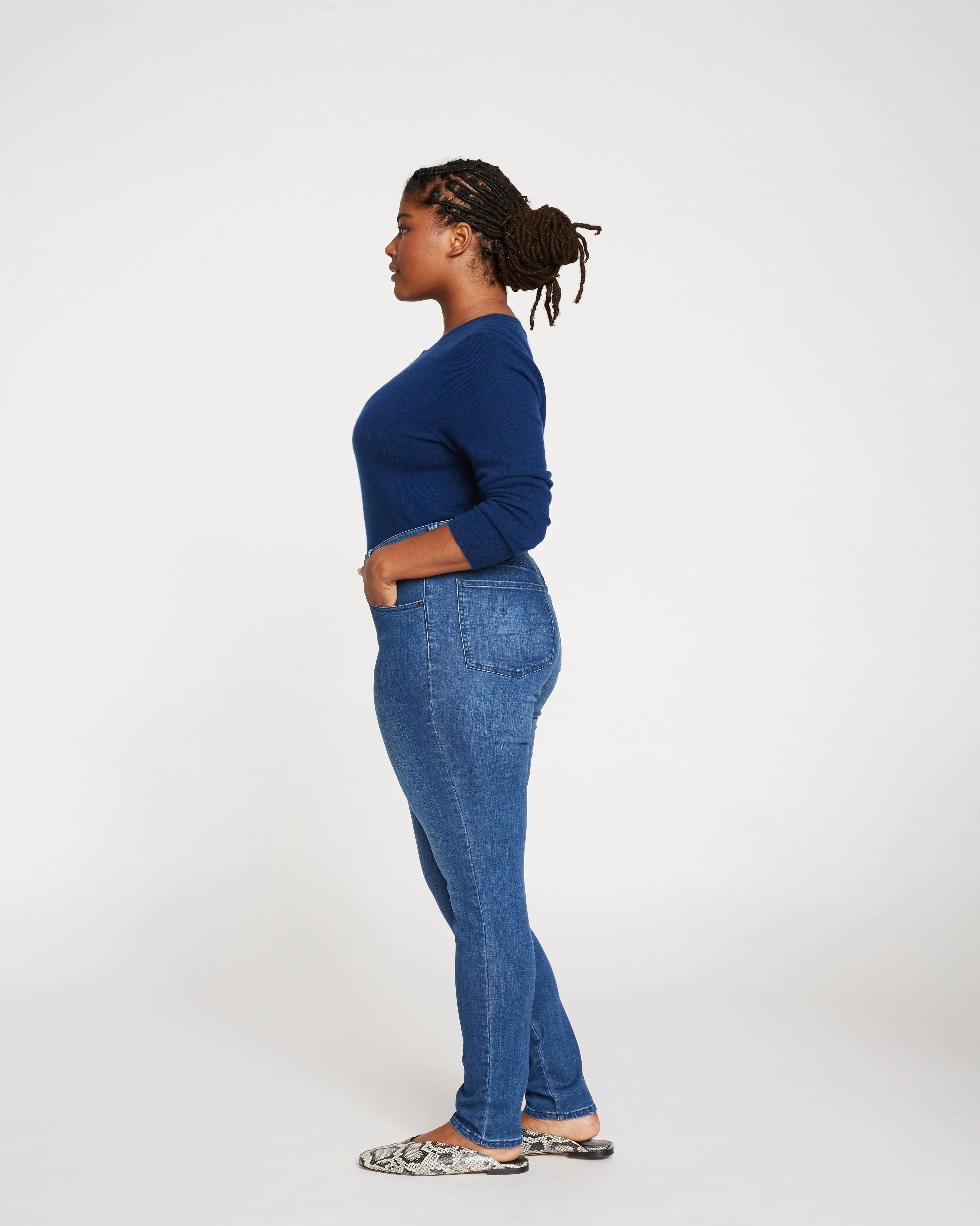 Seine Mid Rise Skinny Jeans 32 Inch - True Blue - Image 3