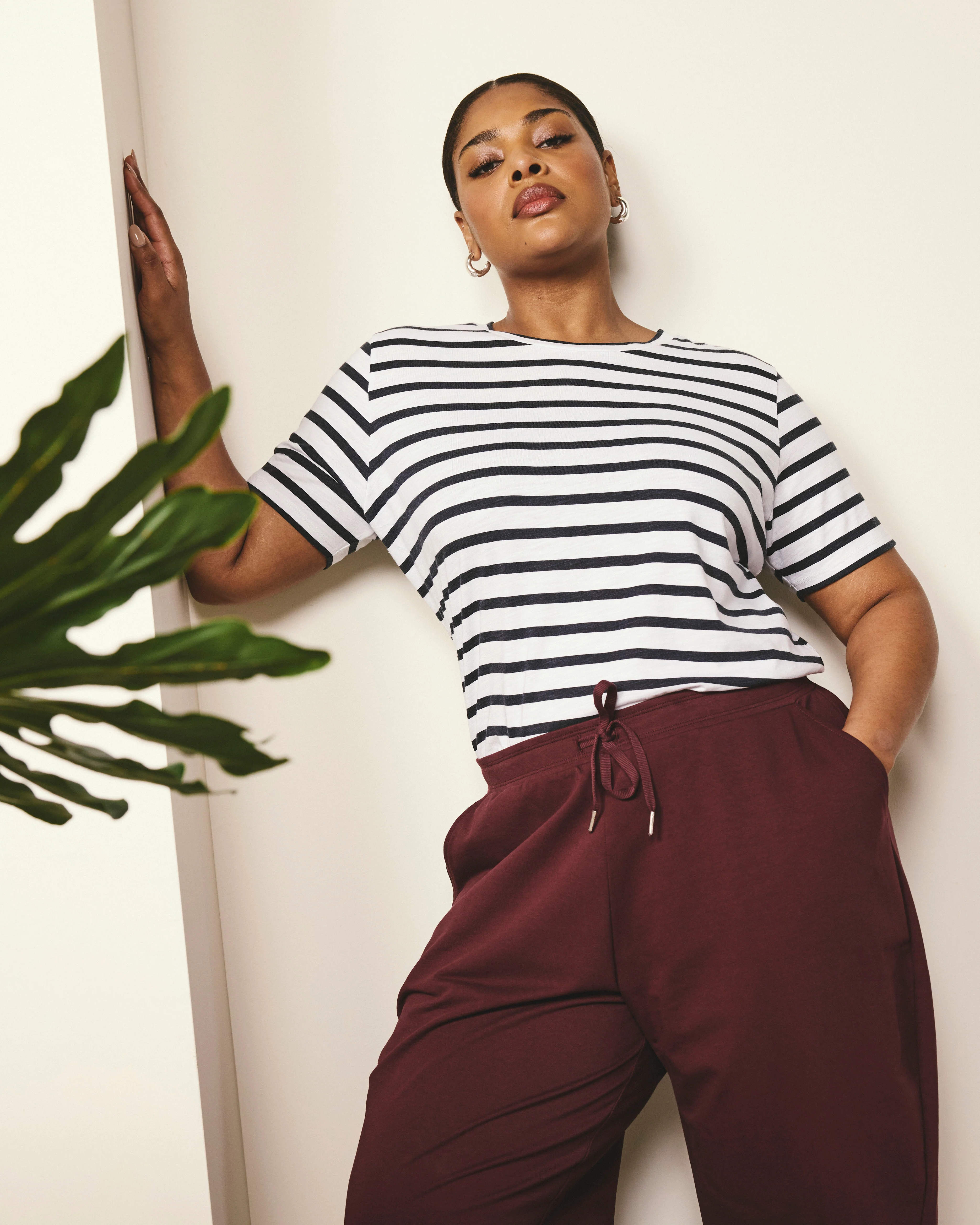 Selma French Terry Jogger - Black Cherry - Image 3