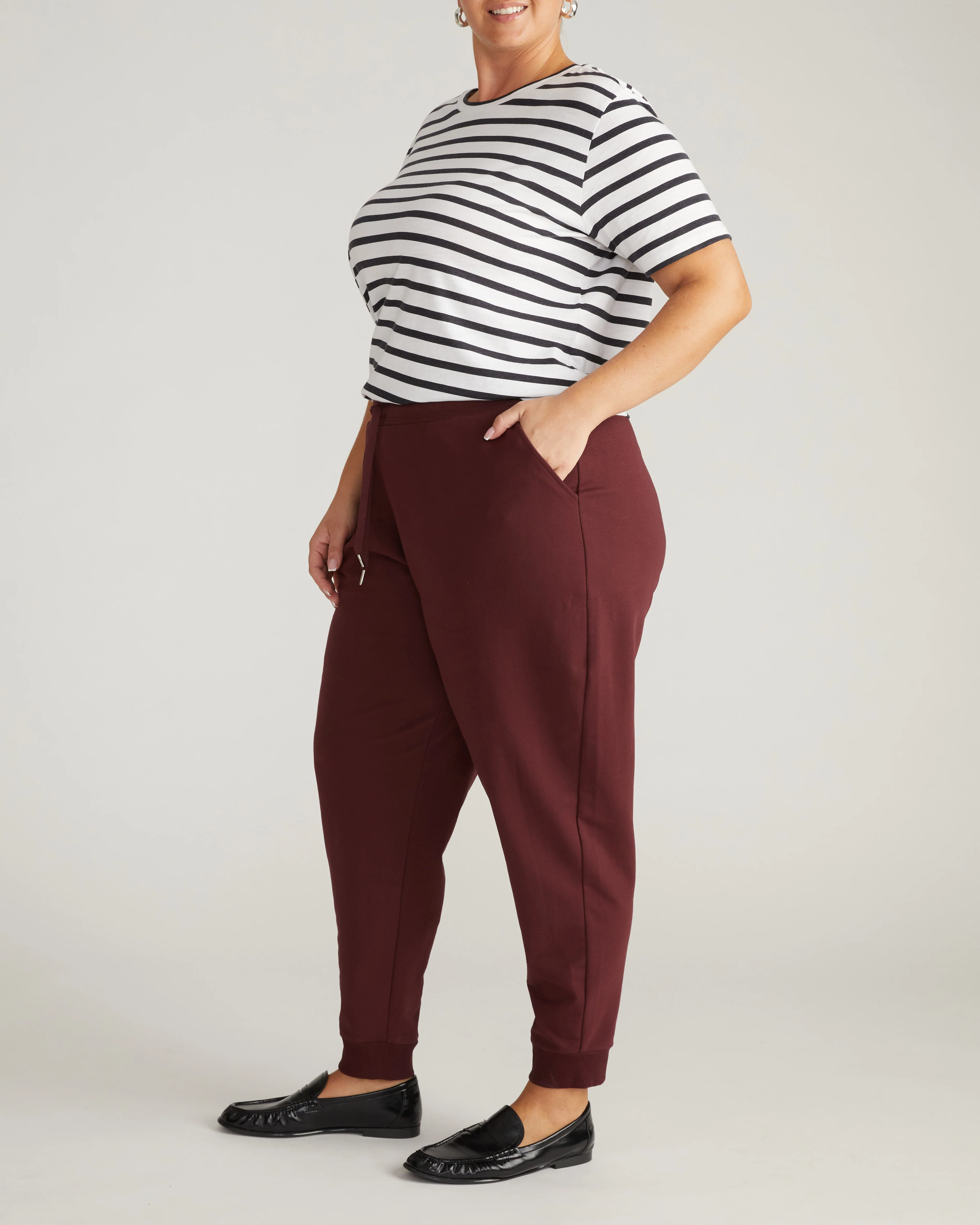 Selma French Terry Jogger - Black Cherry - Image 5