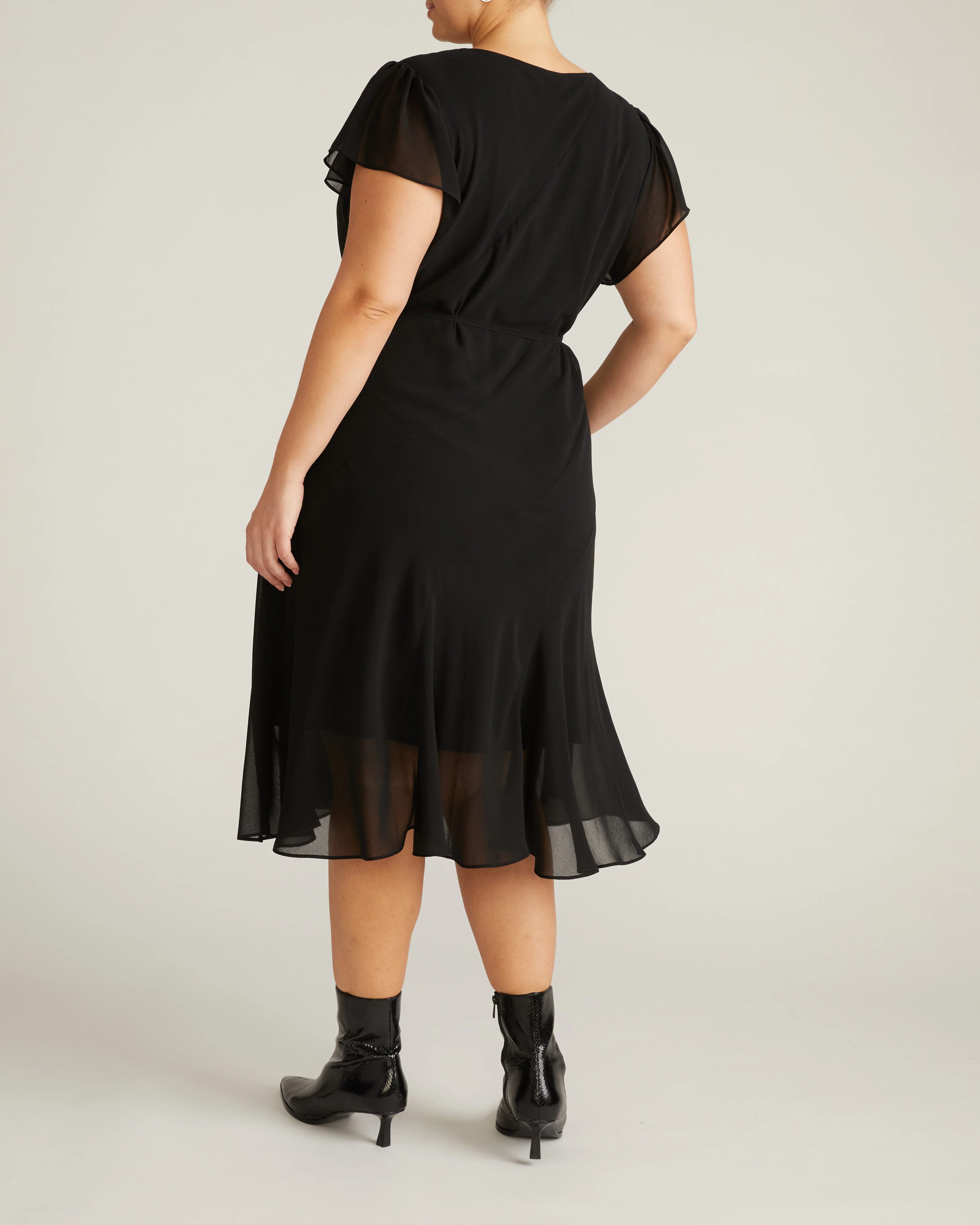 Seville Chiffon Dress - Black - Image 8