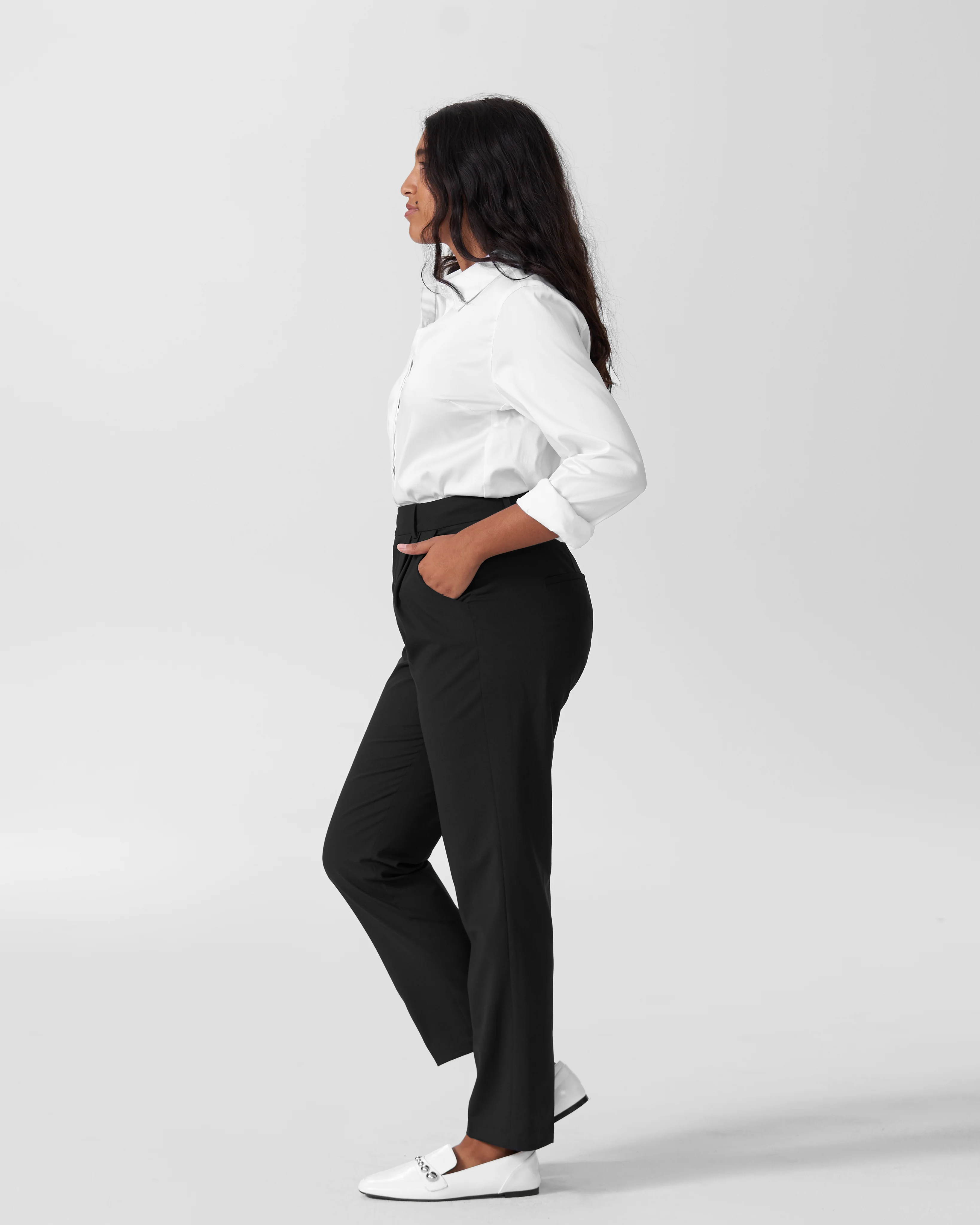Silvia Slim Cut Trousers 29 inch - Black - Image 7