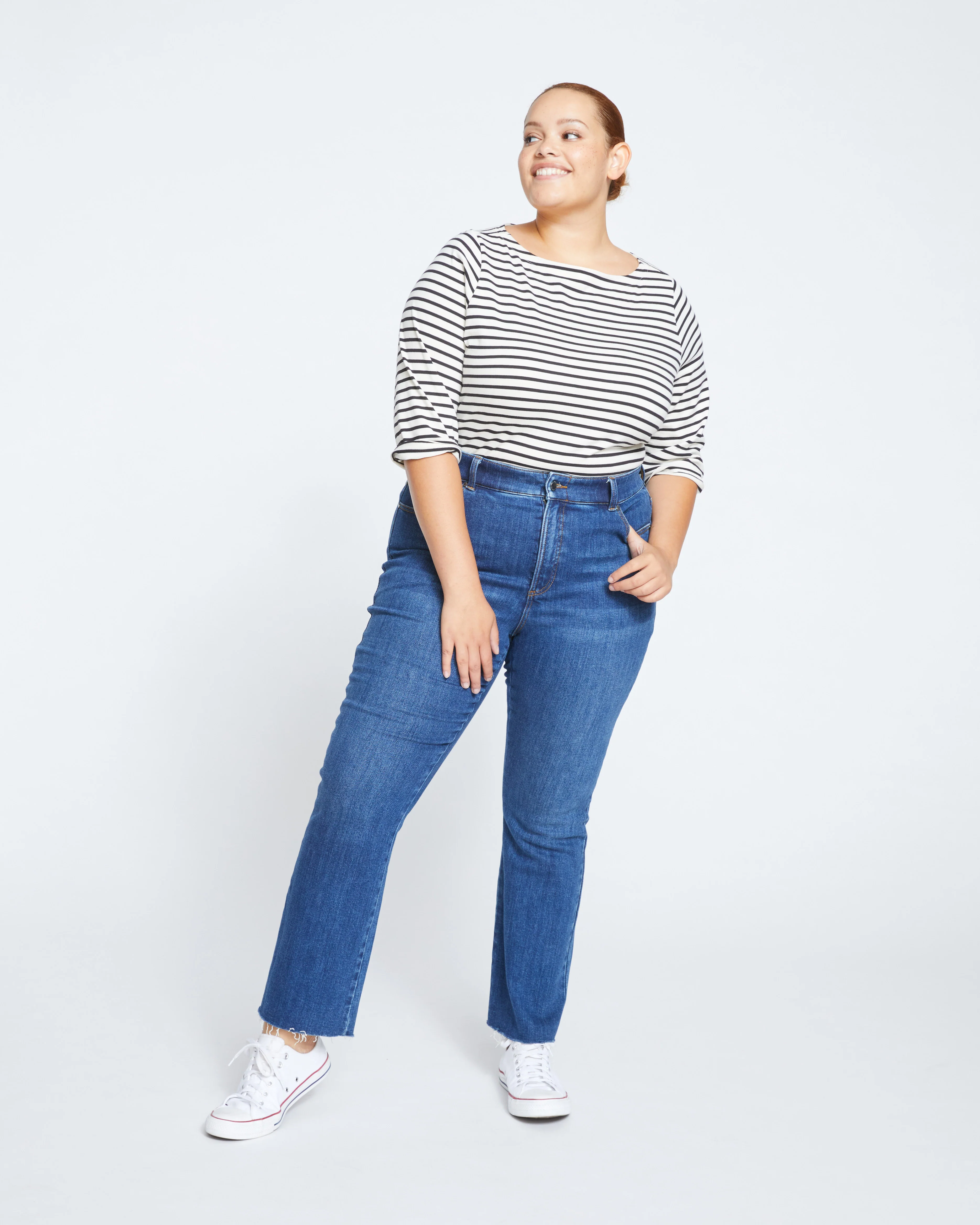 Sinead High Rise Bootcut Jeans - Stonewash Indigo - Image 2