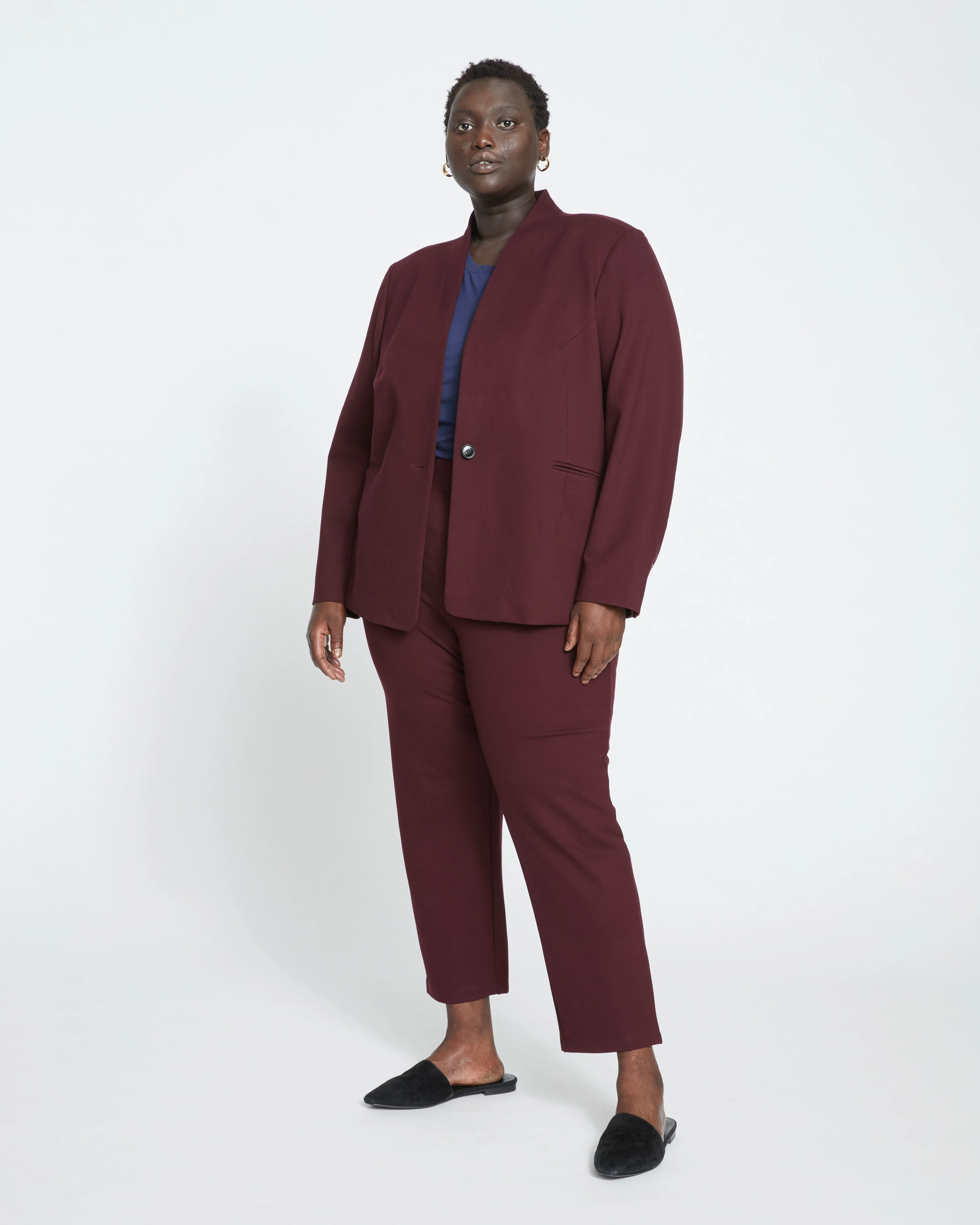 Smart Signature Ponte Pants - Black Cherry - Image 4