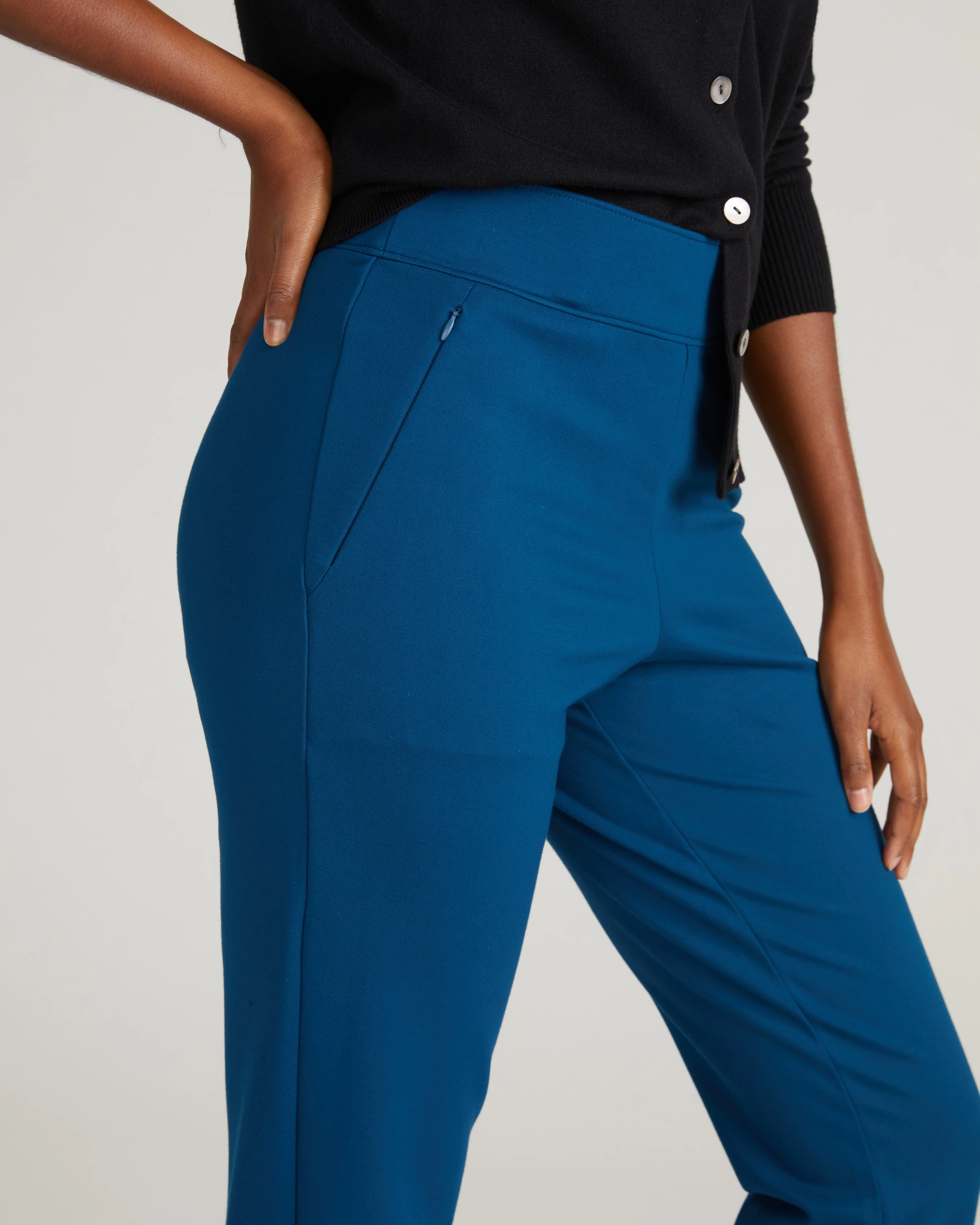 Smart Signature Ponte Pants Long - Deep Teal - Image 2