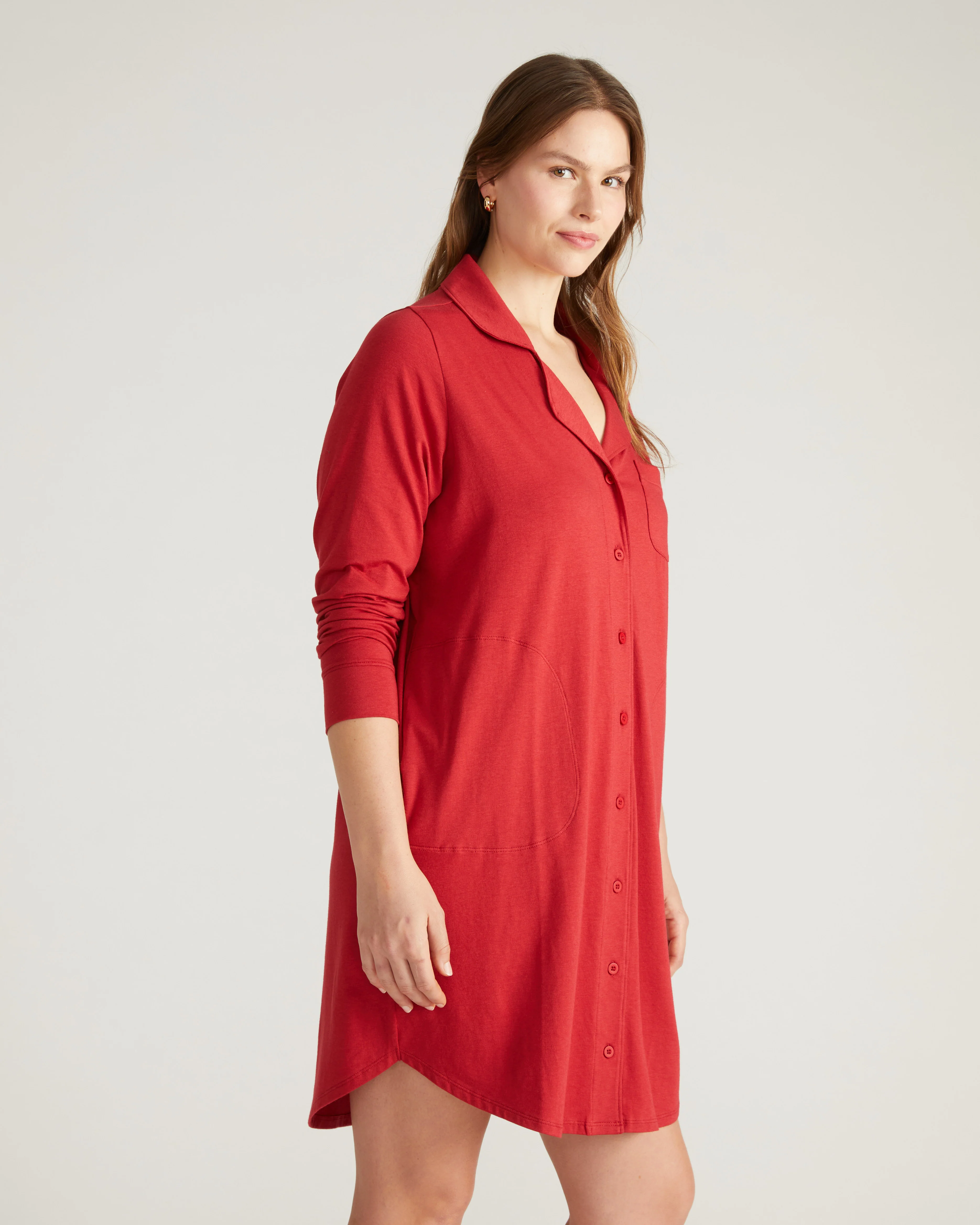 Softie Silky Jersey Sleepshirt - Raspberry - Image 2