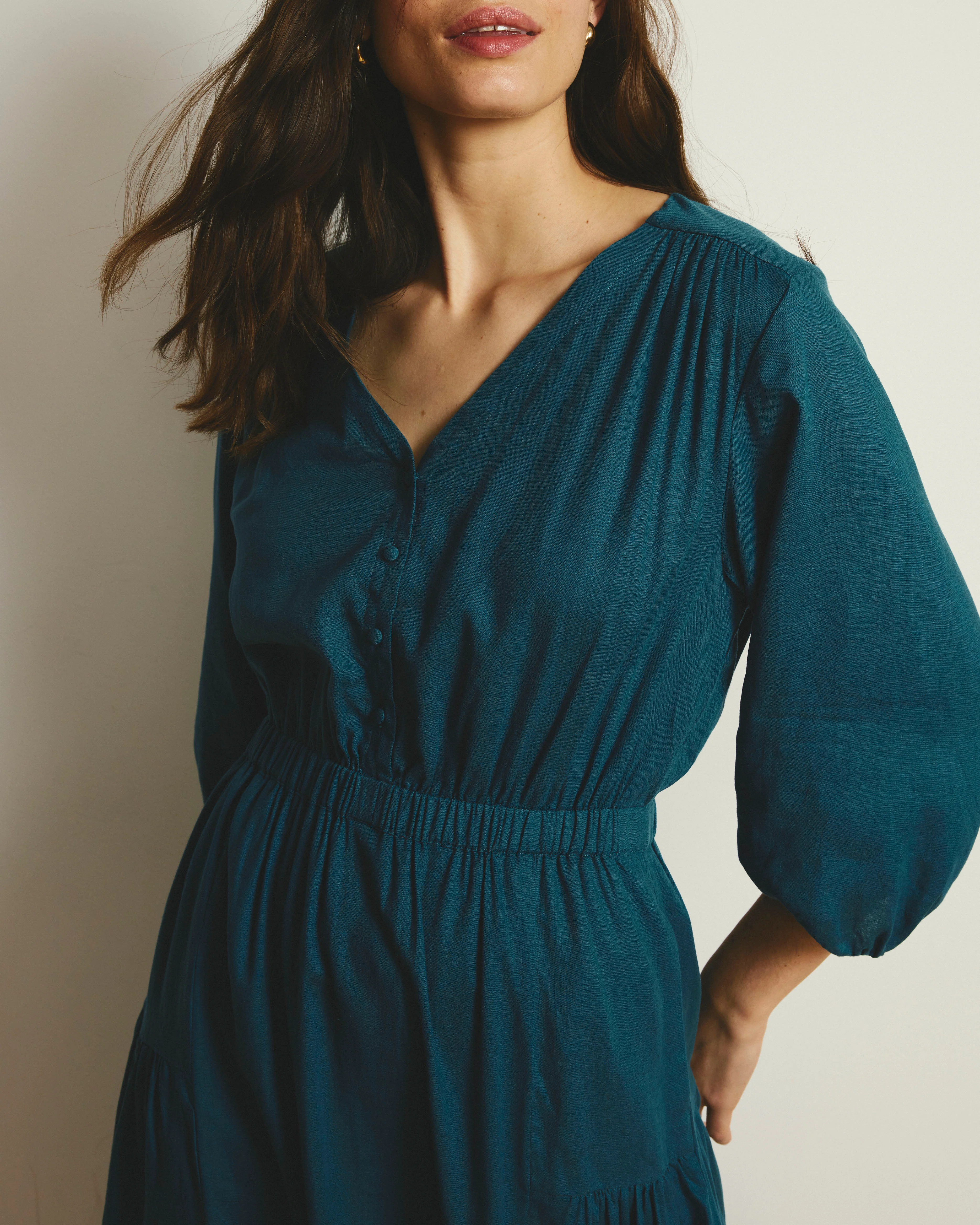 Sorrento Linen Midi Dress - Ink Blue - Image 3