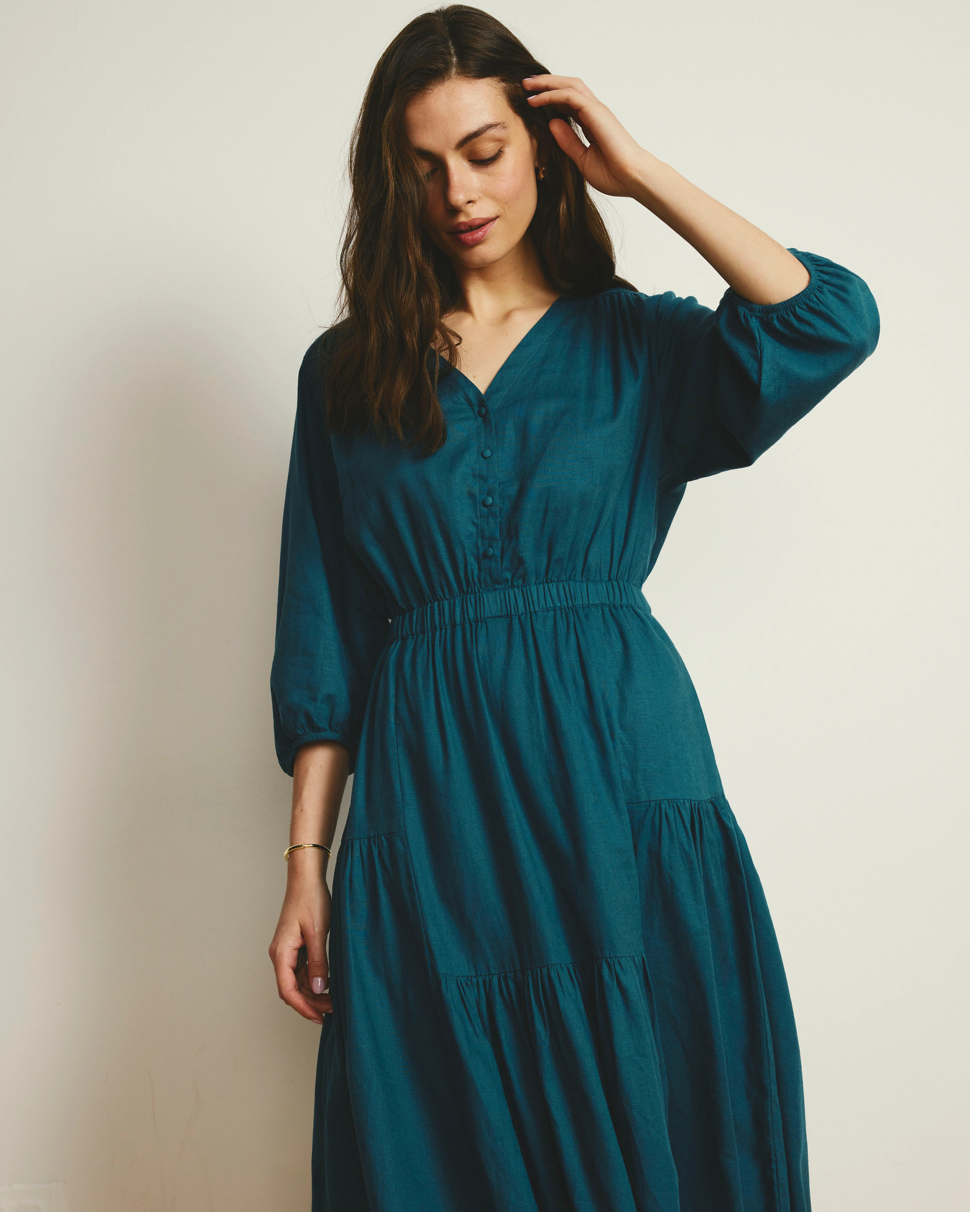 Sorrento Linen Midi Dress - Ink Blue - Image 4