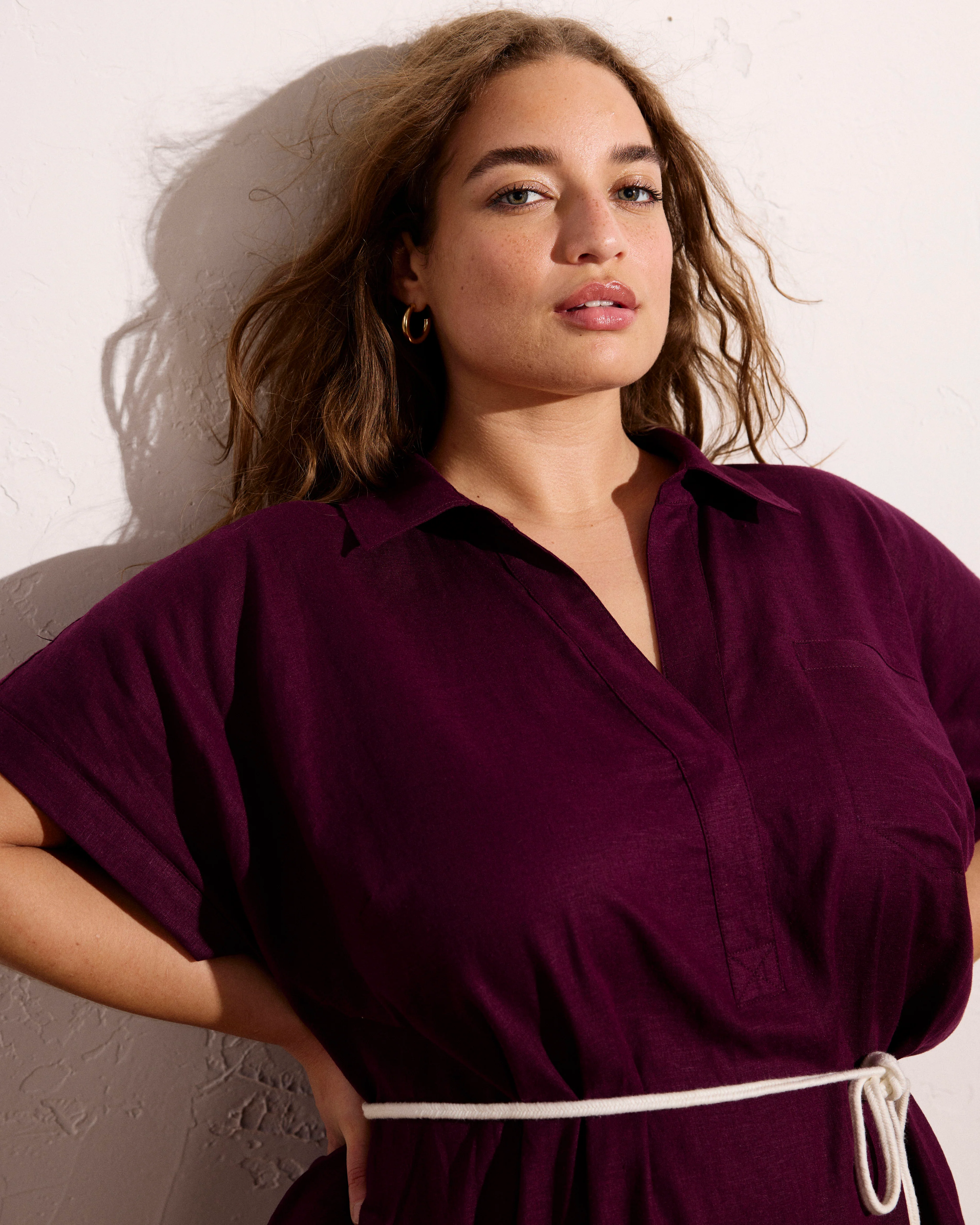 Sunshine Linen Polo Dress - Acai - Image 4