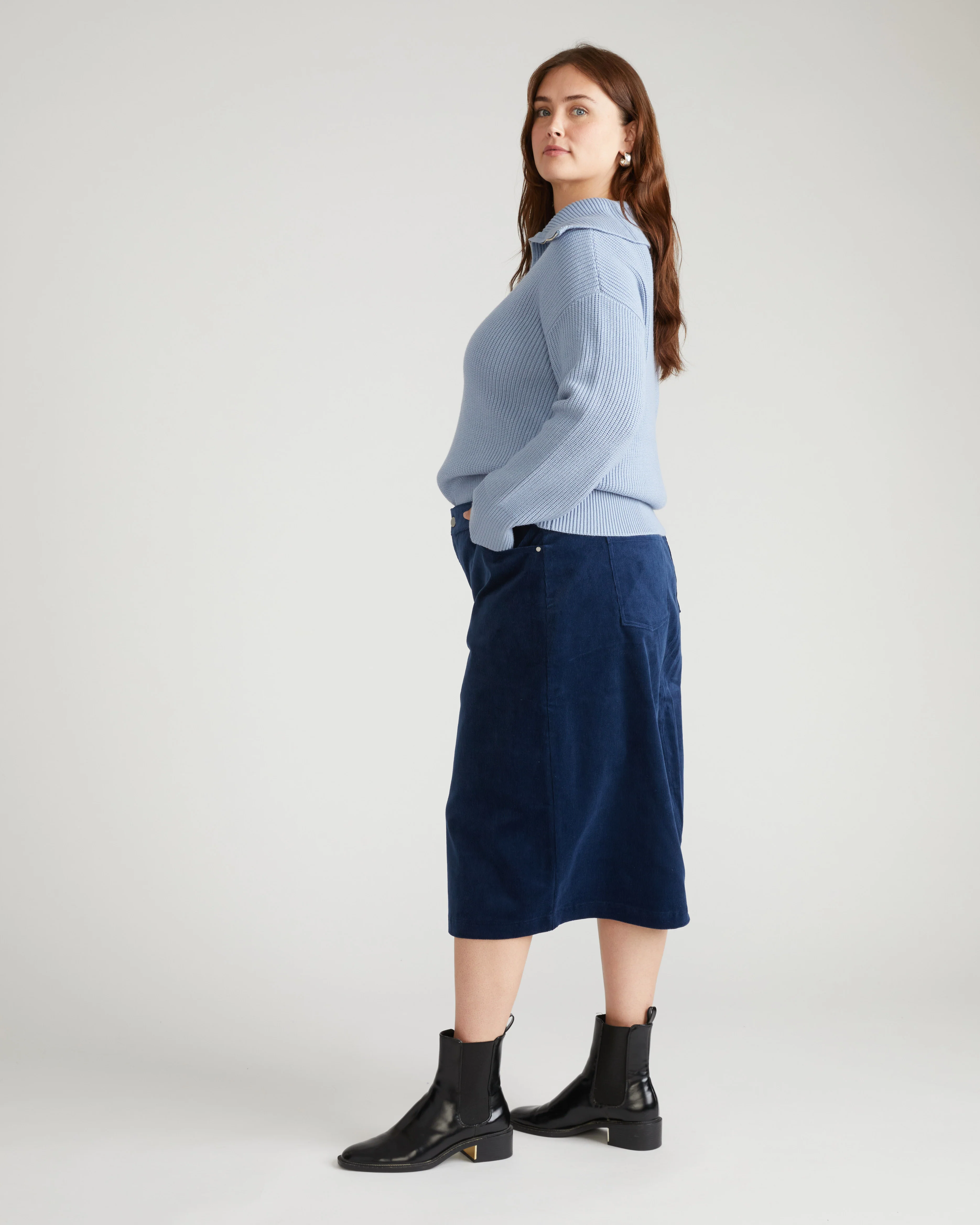 Suzi Corduroy Skirt - Pageant Blue - Image 2