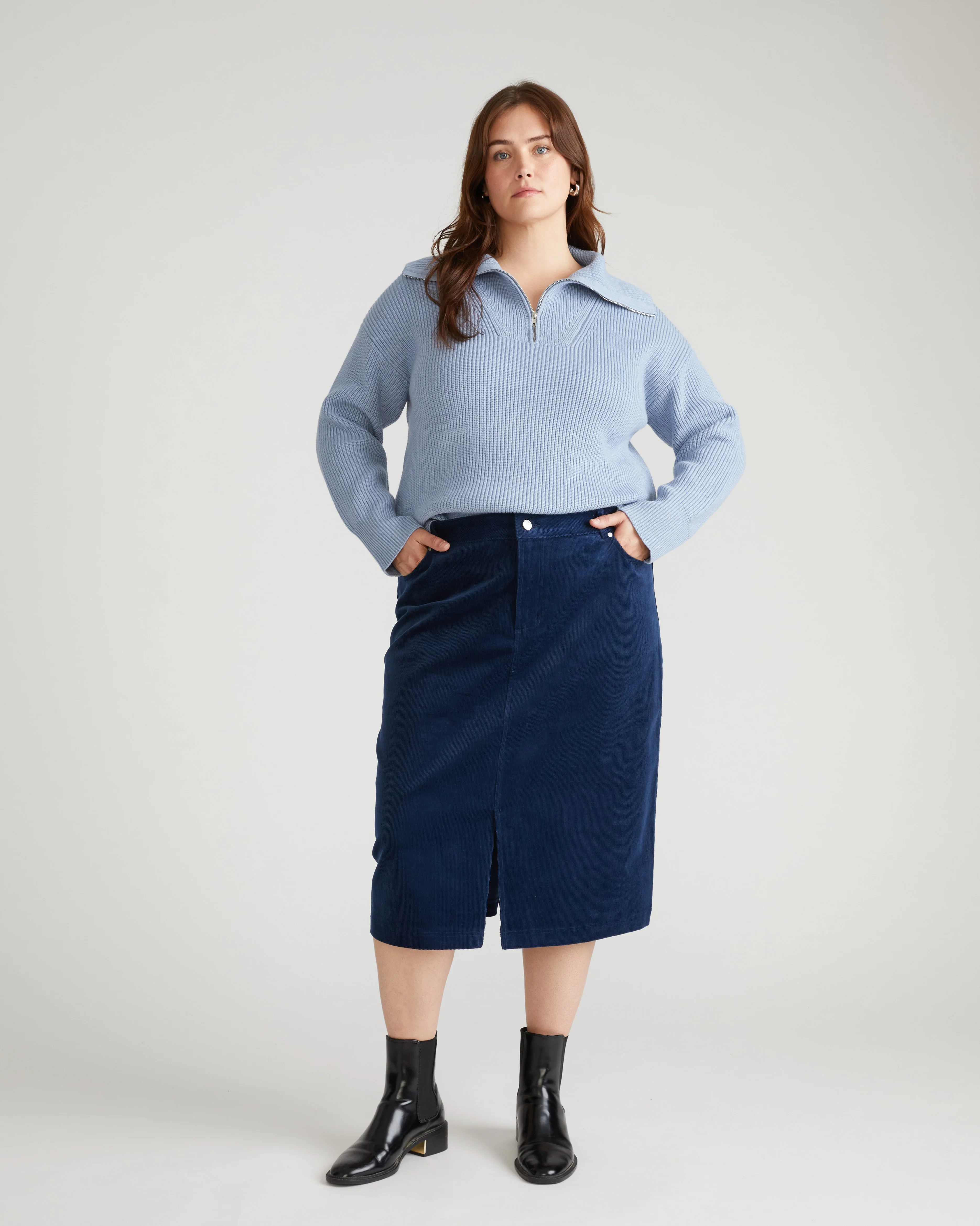 Suzi Corduroy Skirt - Pageant Blue - Image 4