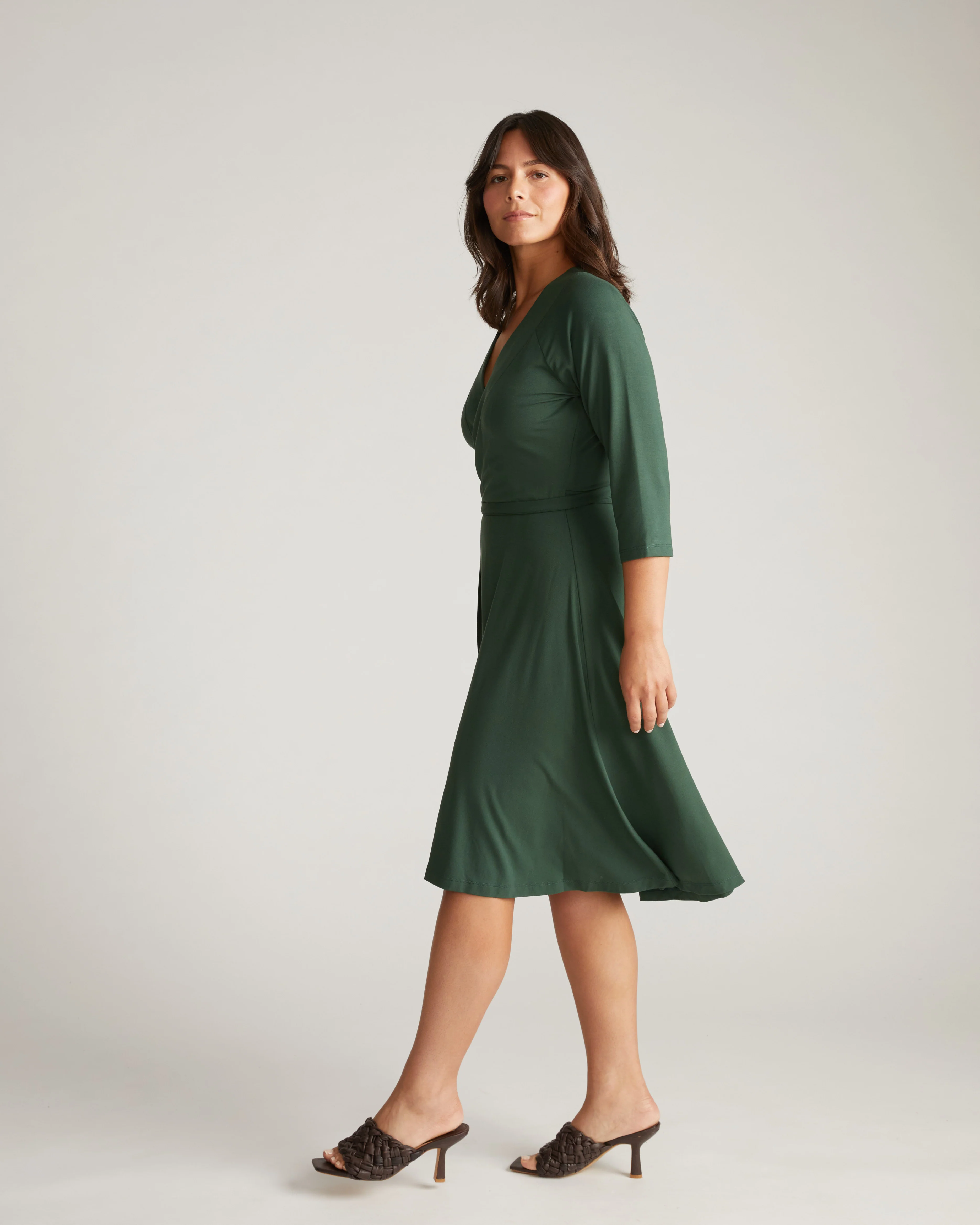 The Divine Jersey Wrap Dress - Conifer - Image 5