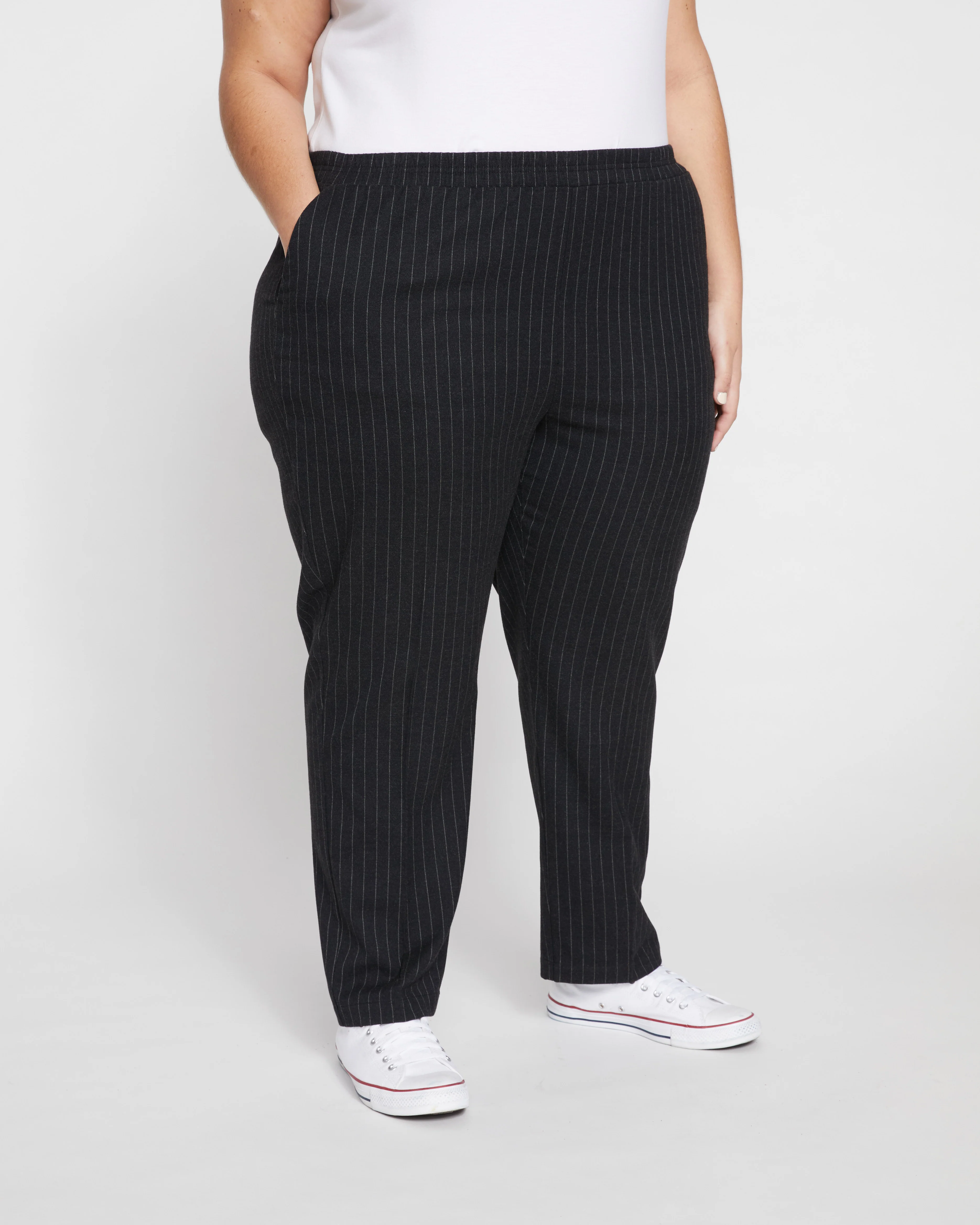 The Pinstripe Pant - Graphite - Image 4