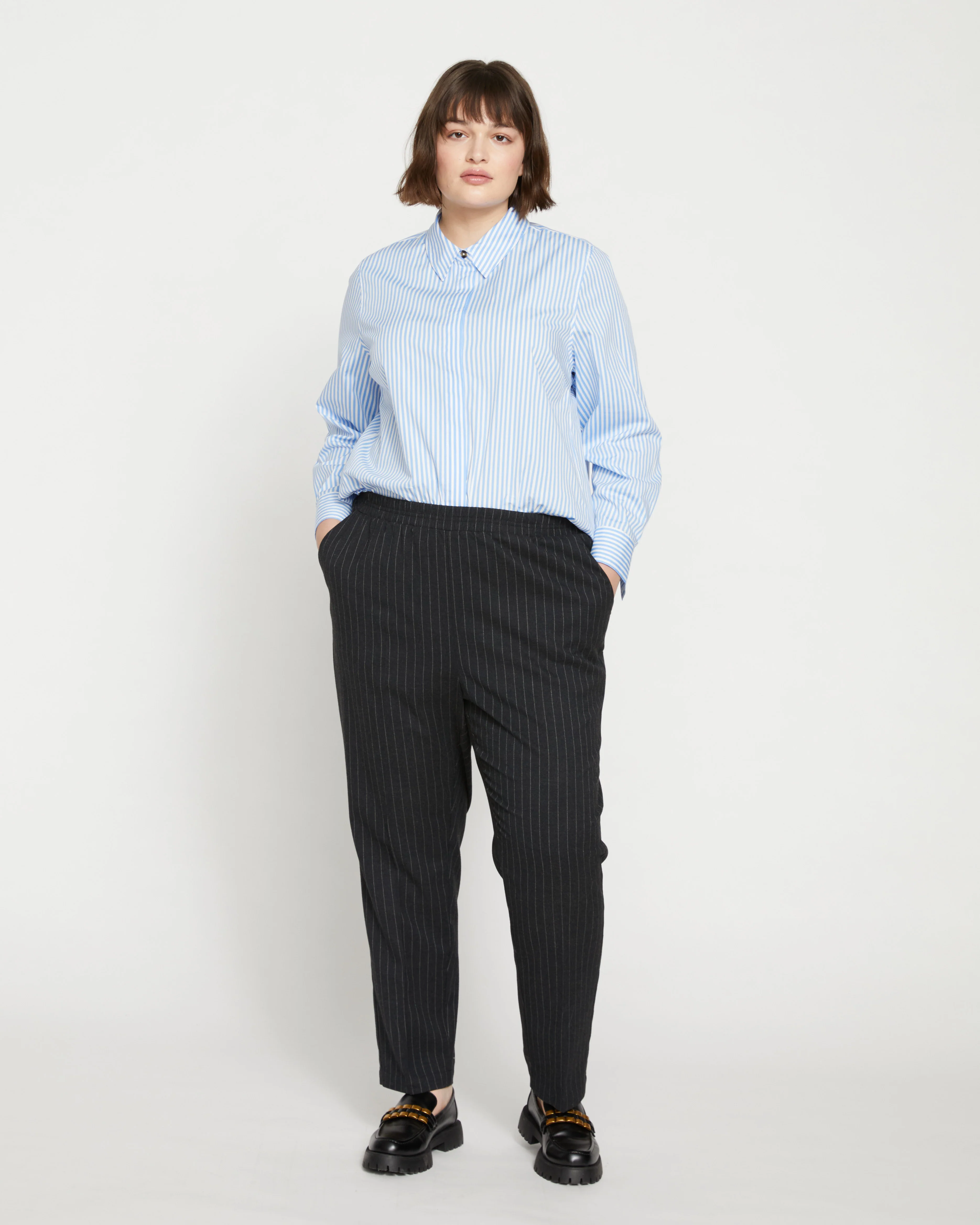The Pinstripe Pant - Graphite - Image 6