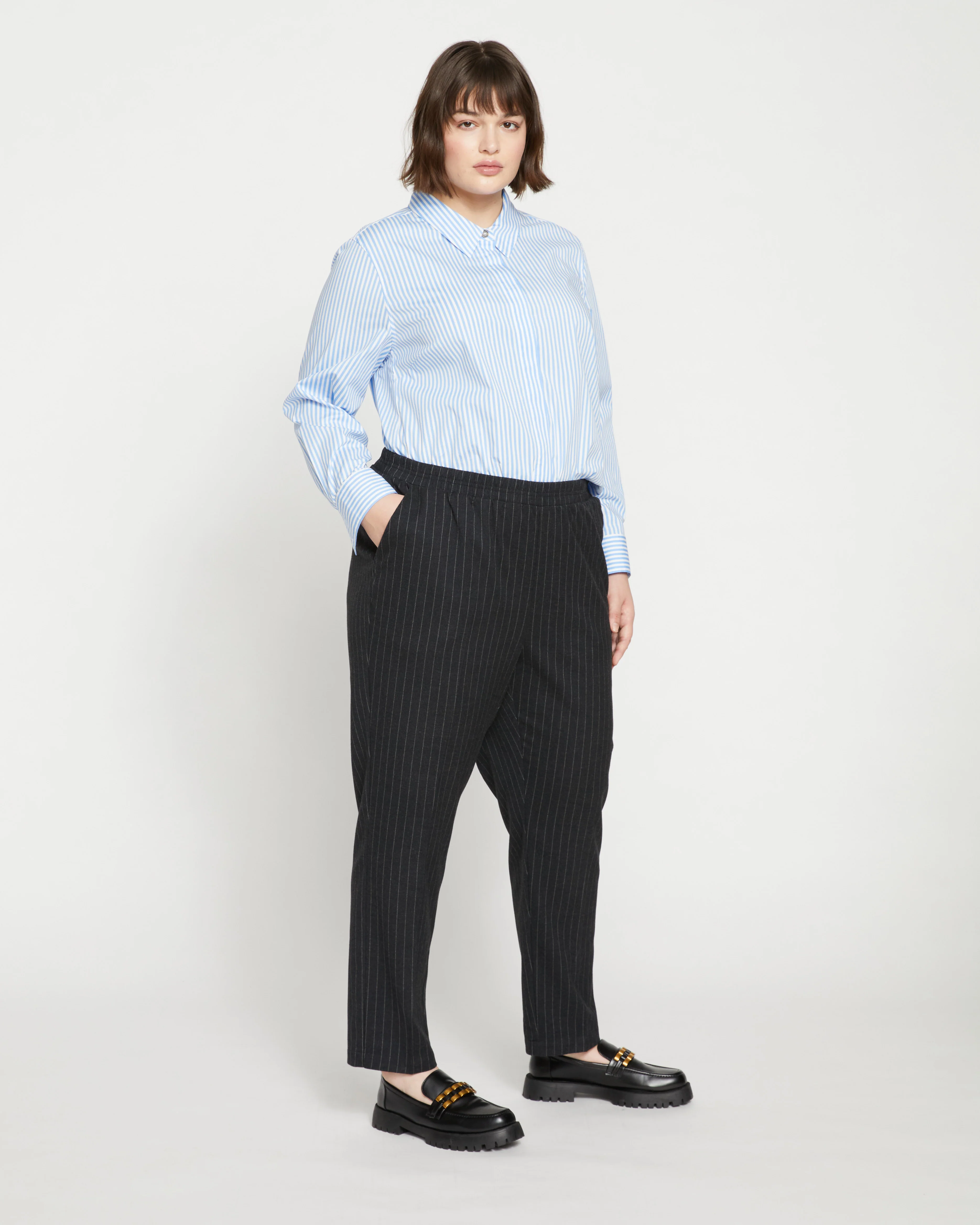 The Pinstripe Pant - Graphite - Image 8