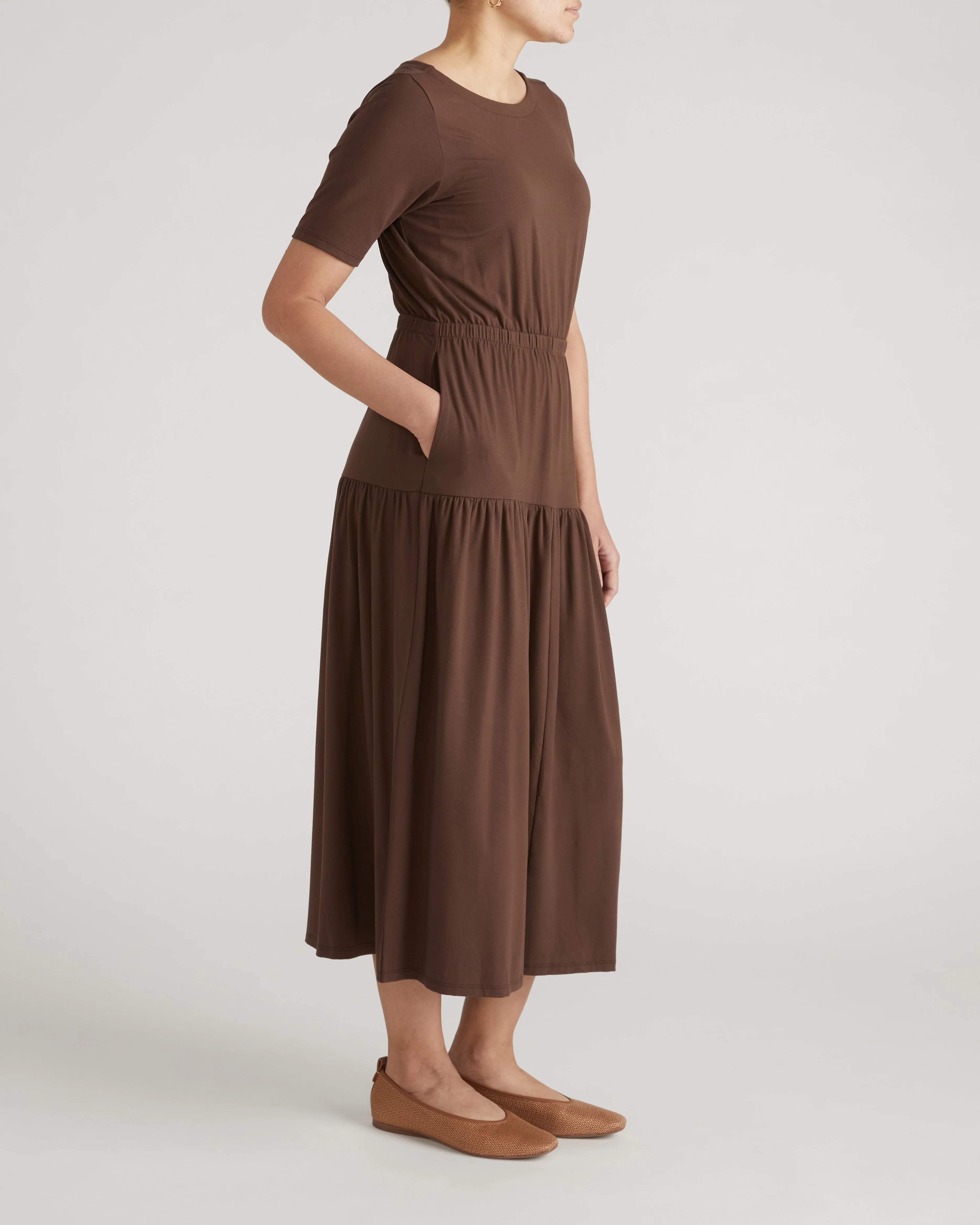 Thea Divine Jersey Midi Dress - Peppercorn - Image 7