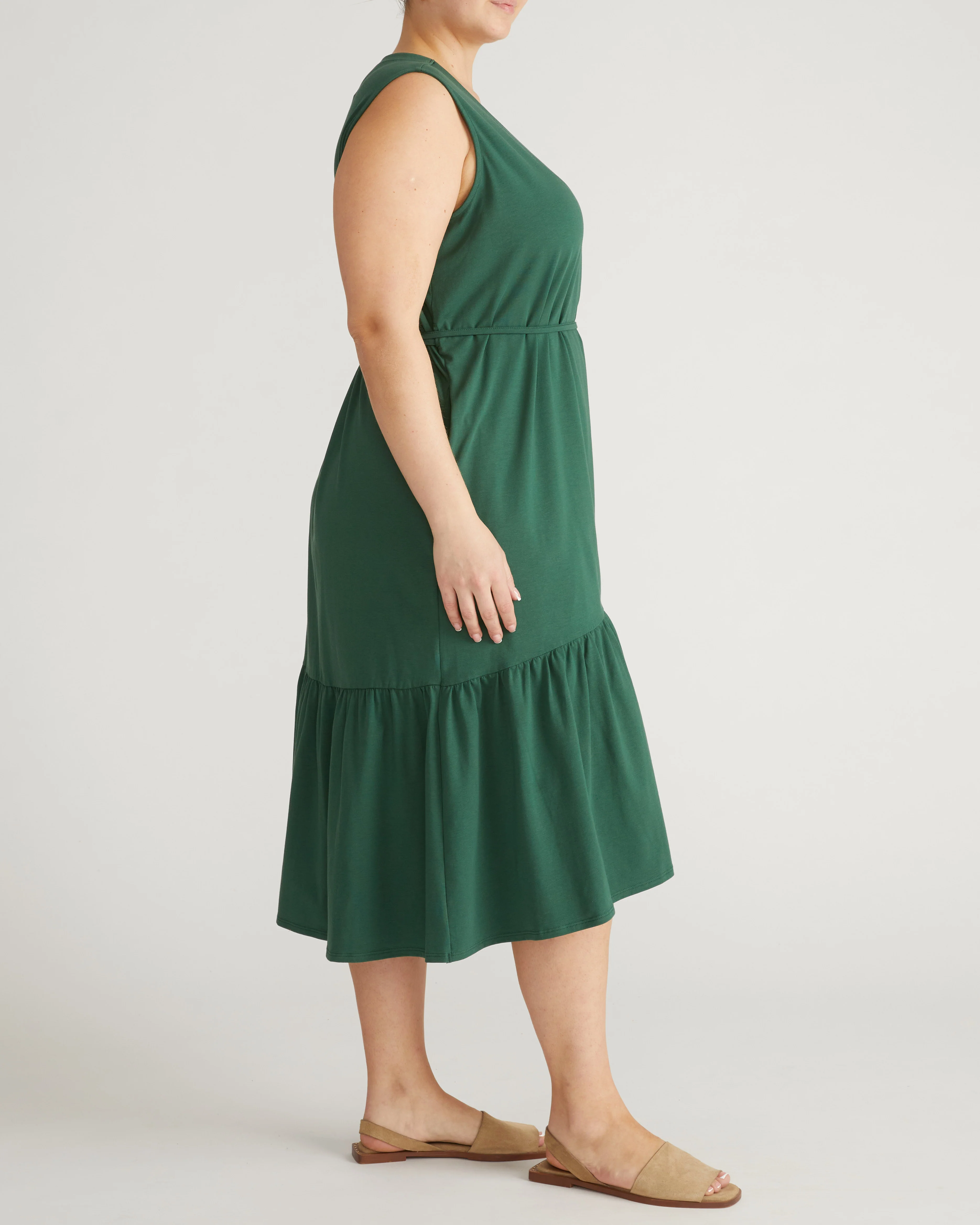 Tiered Twirl Wrap Dress - Conifer - Image 3