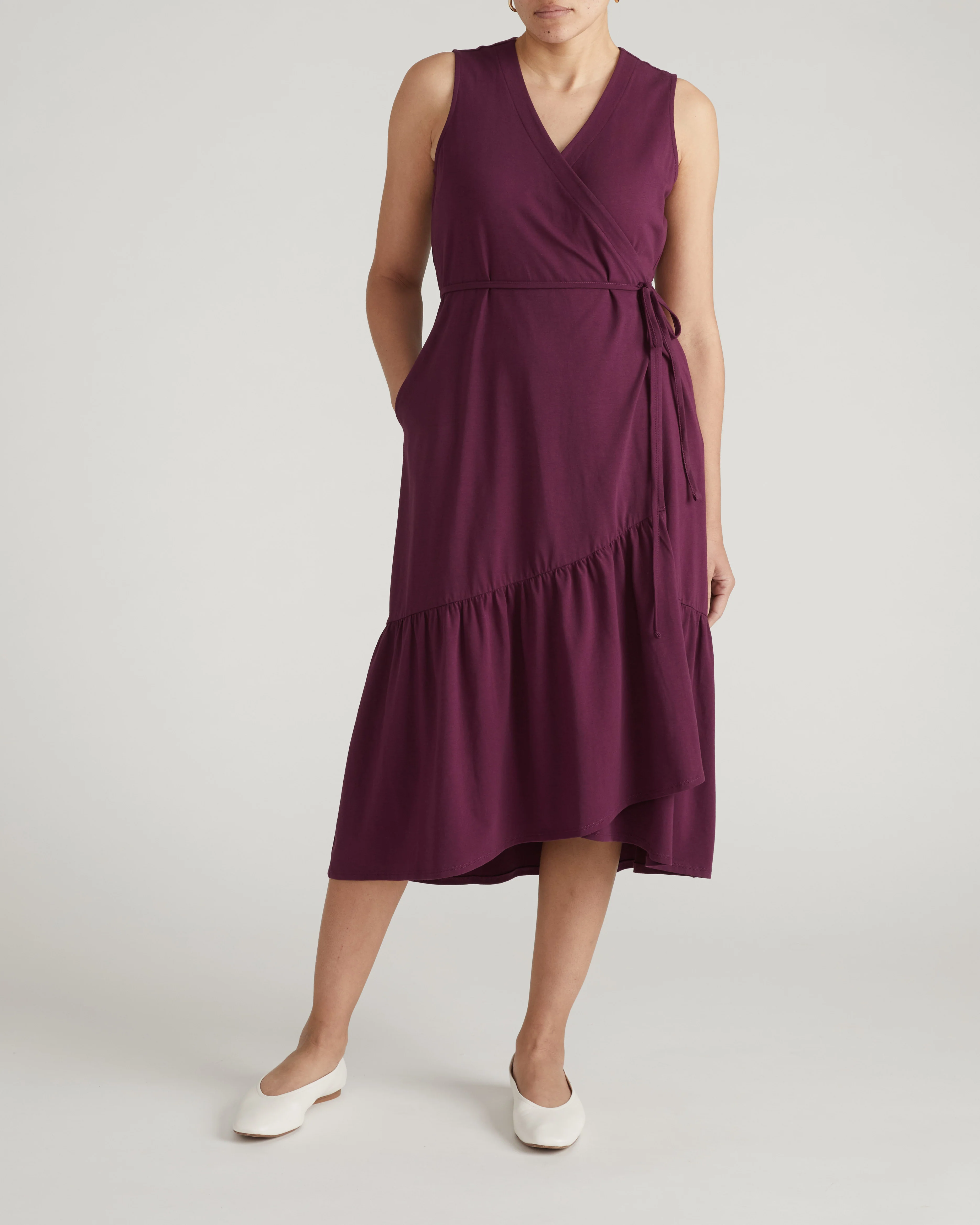 Tiered Twirl Wrap Dress - Gamay - Image 6