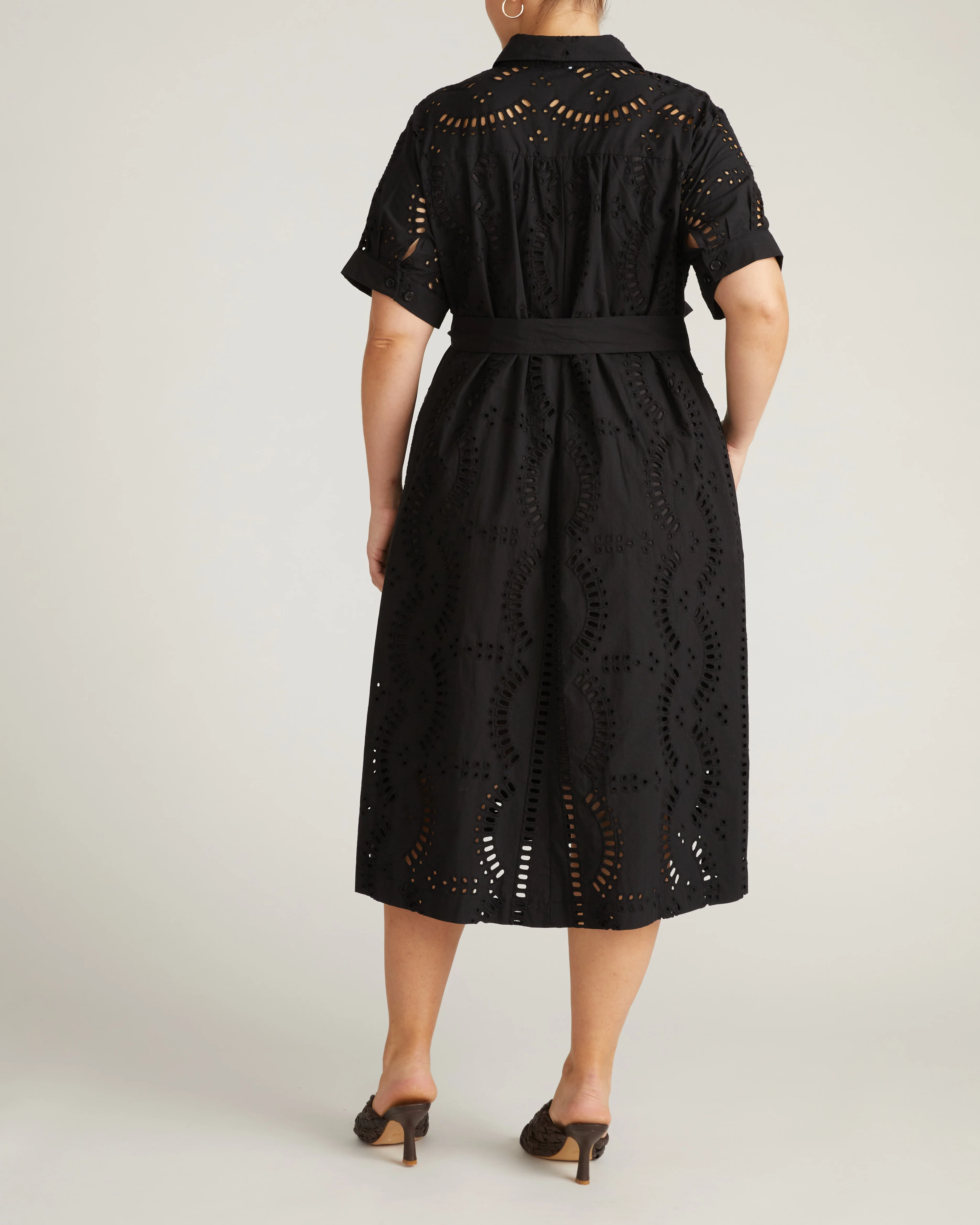 Tina Cotton Poplin Shirtdress - Black - Image 6