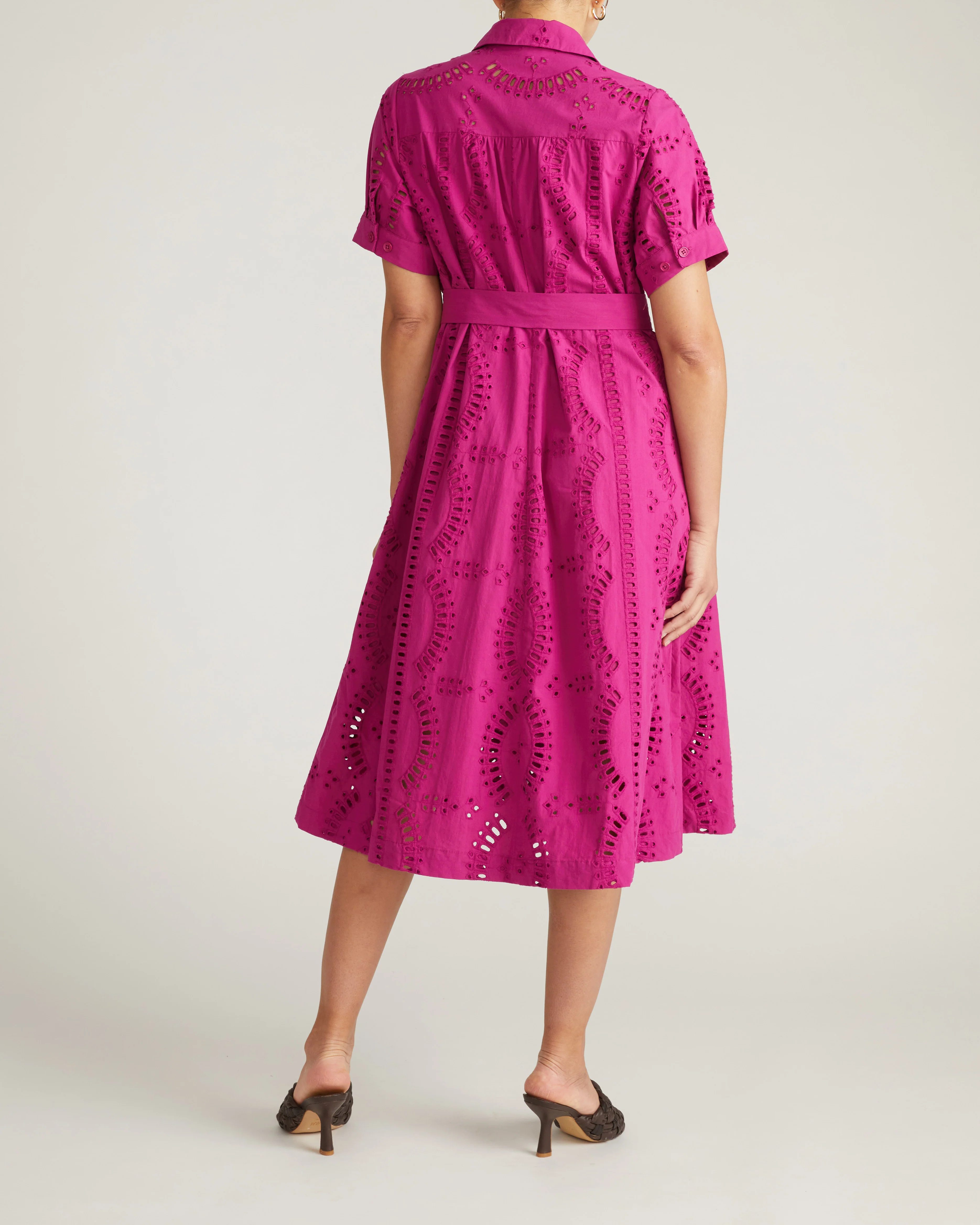 Tina Cotton Poplin Shirtdress - Hyper Pink - Image 7