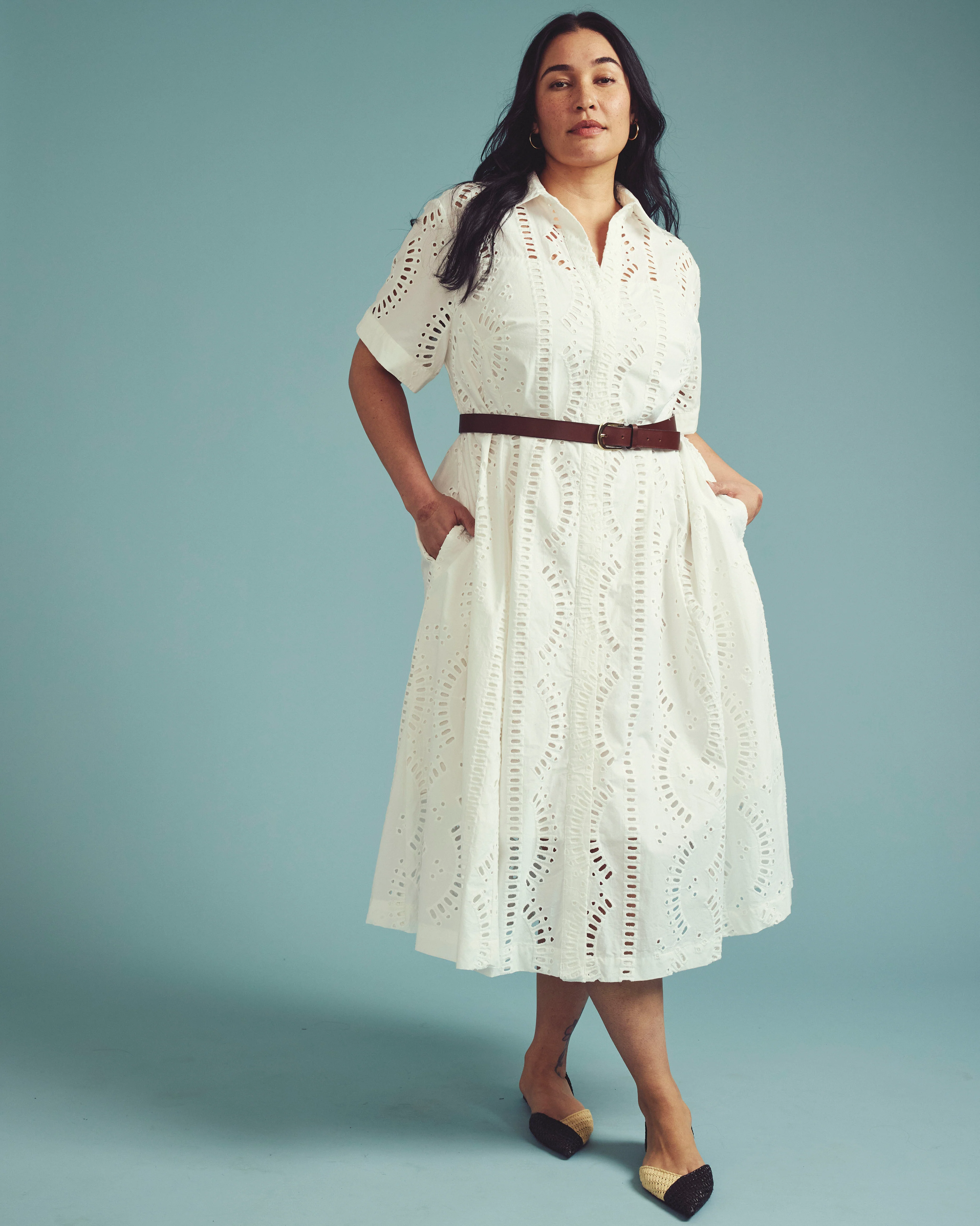 Tina Cotton Poplin Shirtdress - White - Image 2