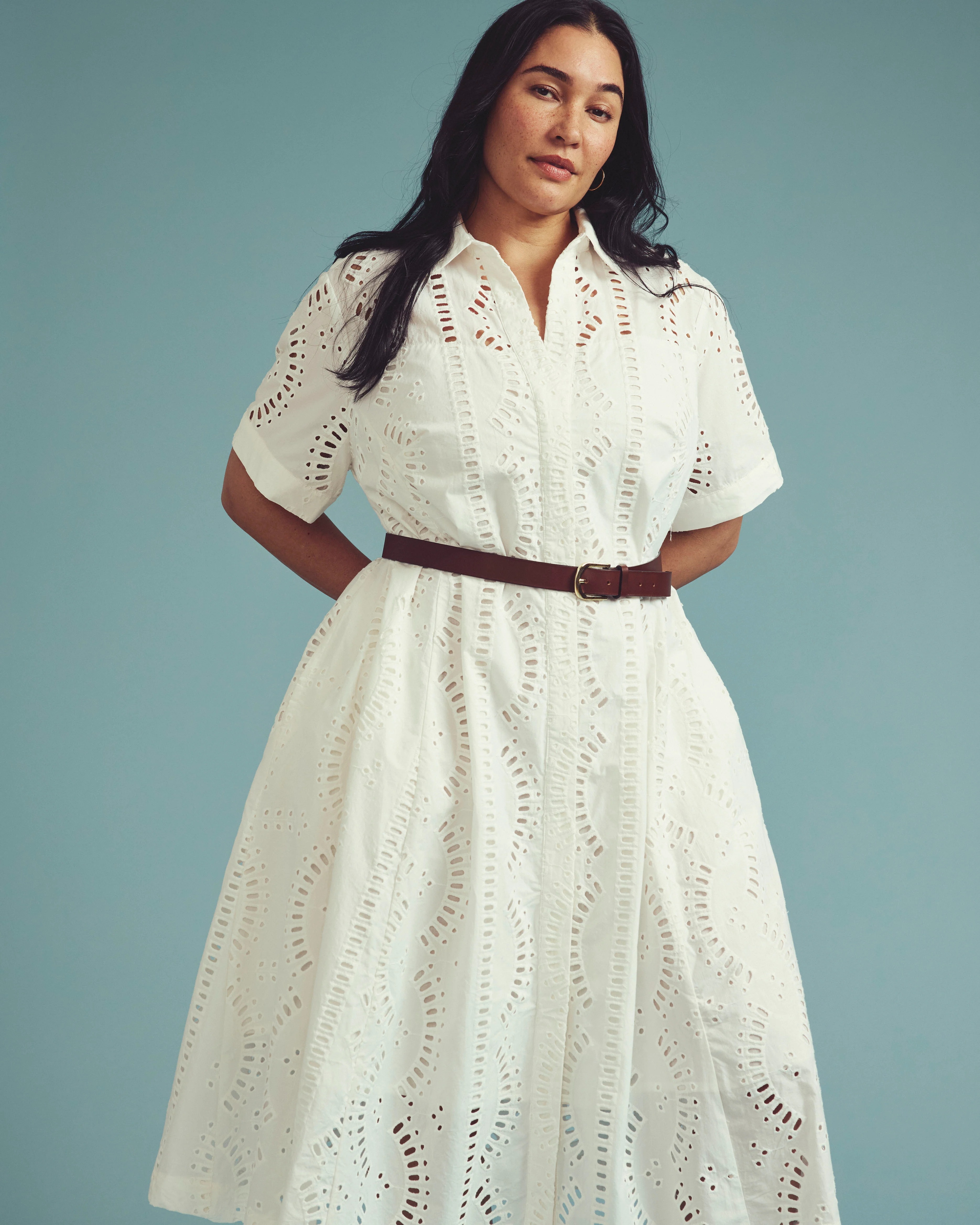 Tina Cotton Poplin Shirtdress - White - Image 3