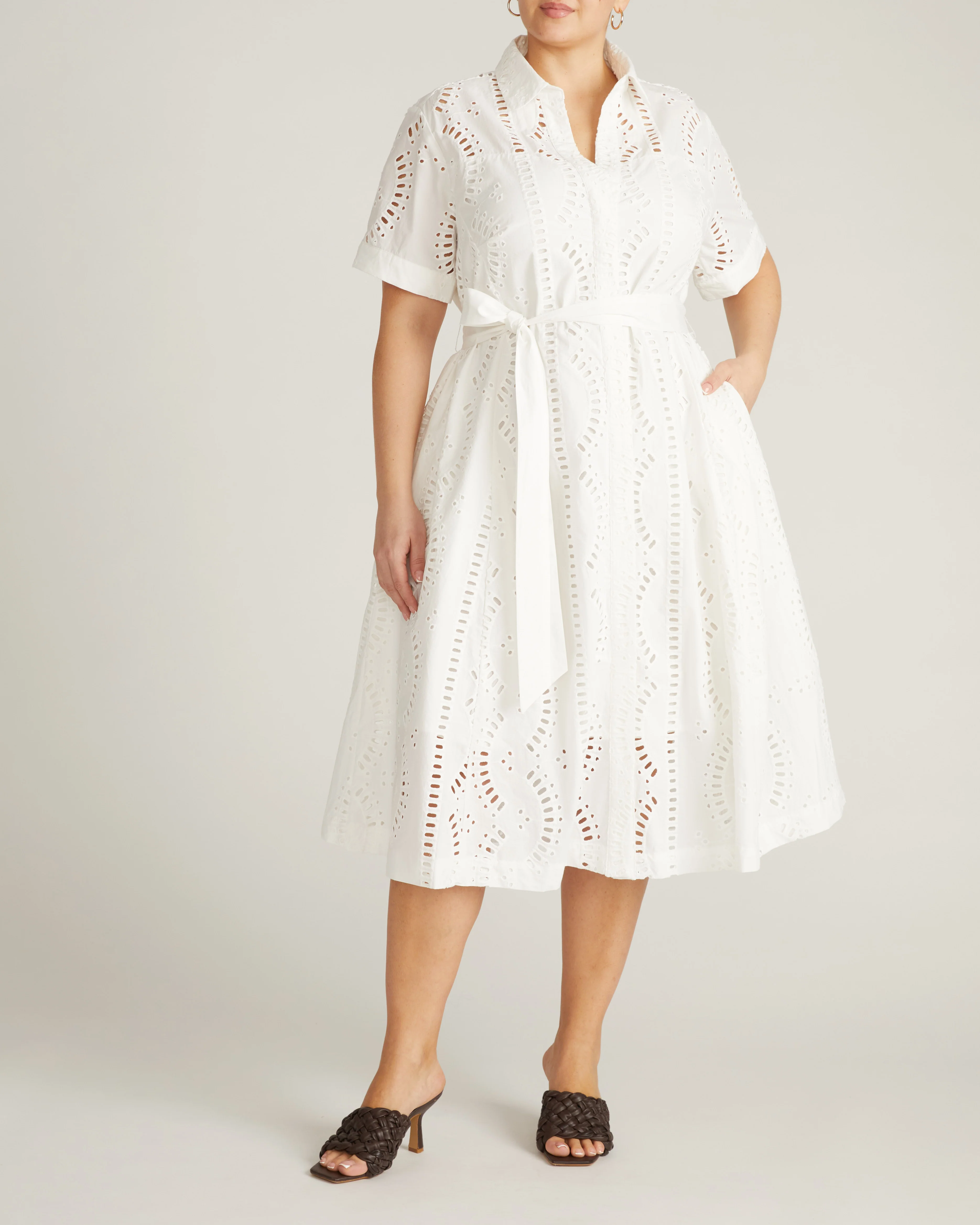 Tina Cotton Poplin Shirtdress - White - Image 4