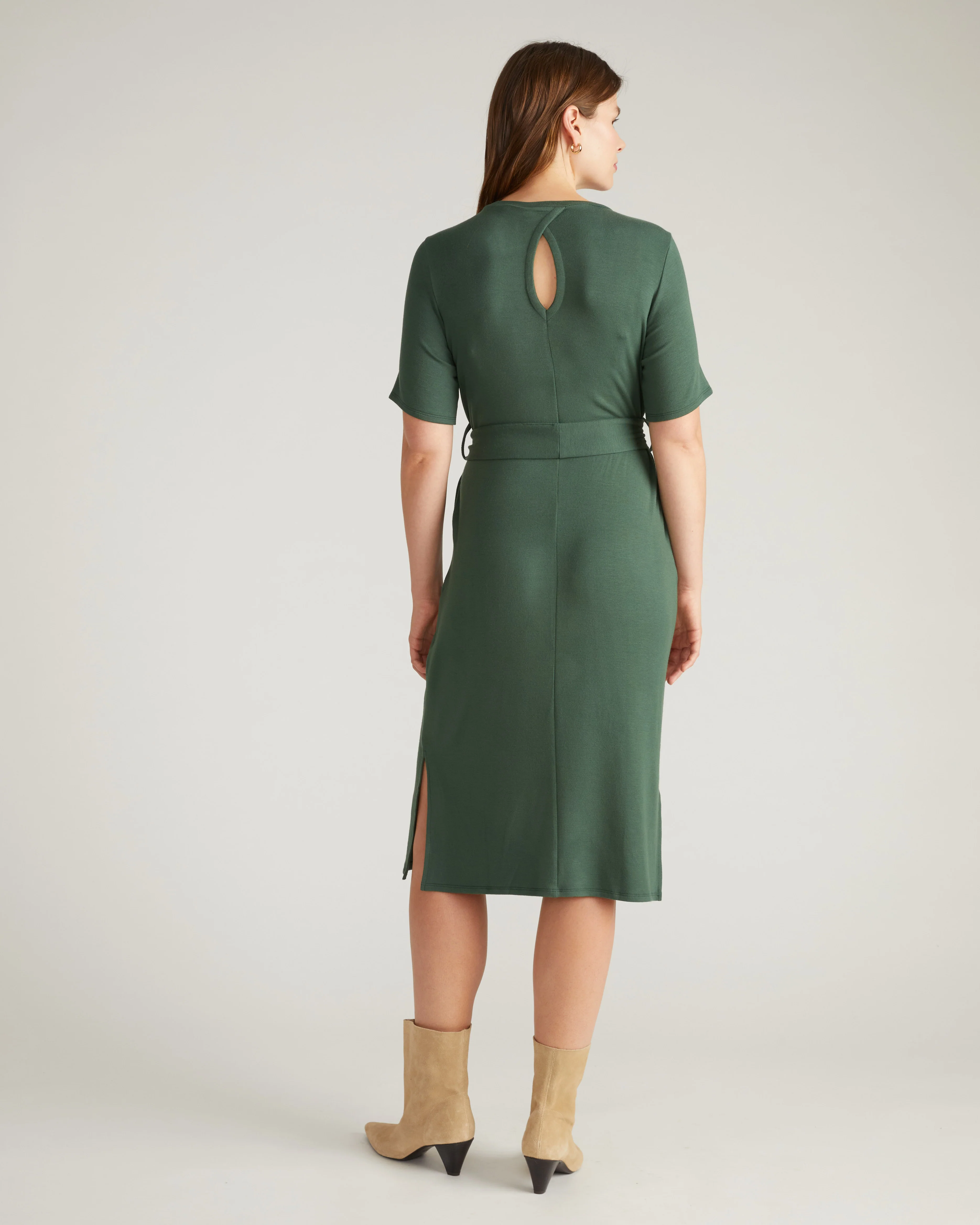 TravelKnit Belted Dress - Conifer - Image 3