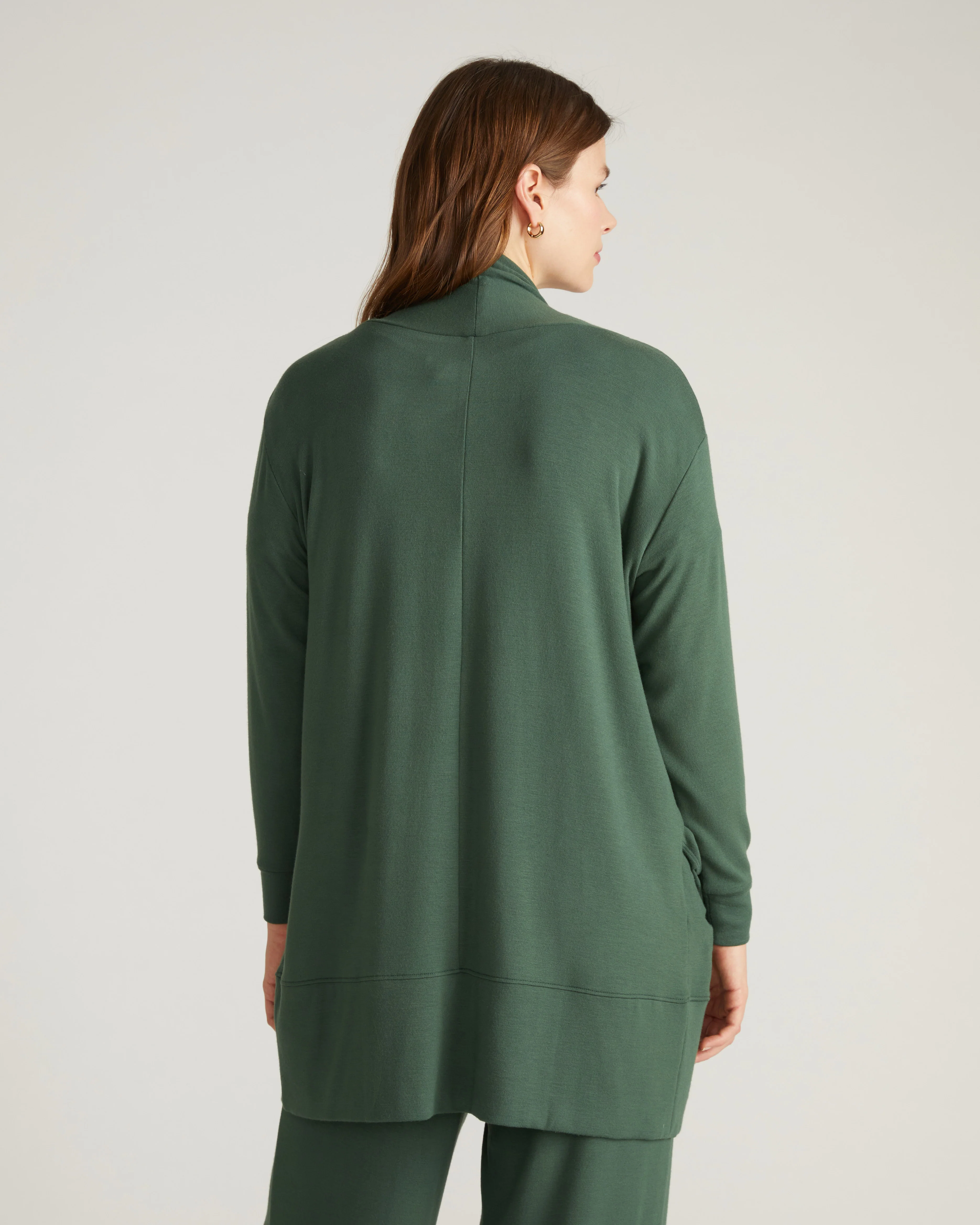 TravelKnit Minimalist Cardigan - Conifer - Image 3
